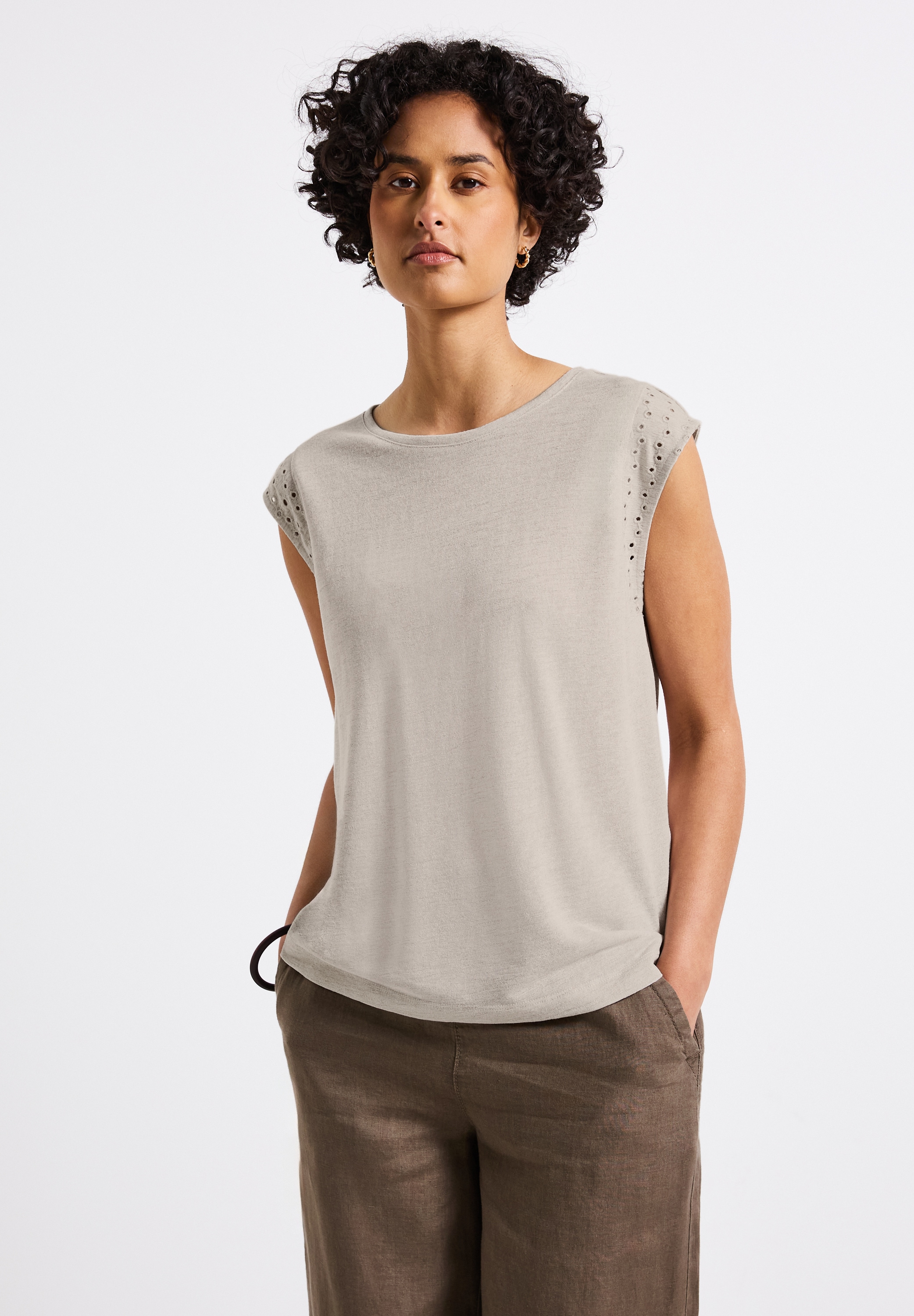 STREET ONE T-Shirt, in Melange Optik günstig online kaufen