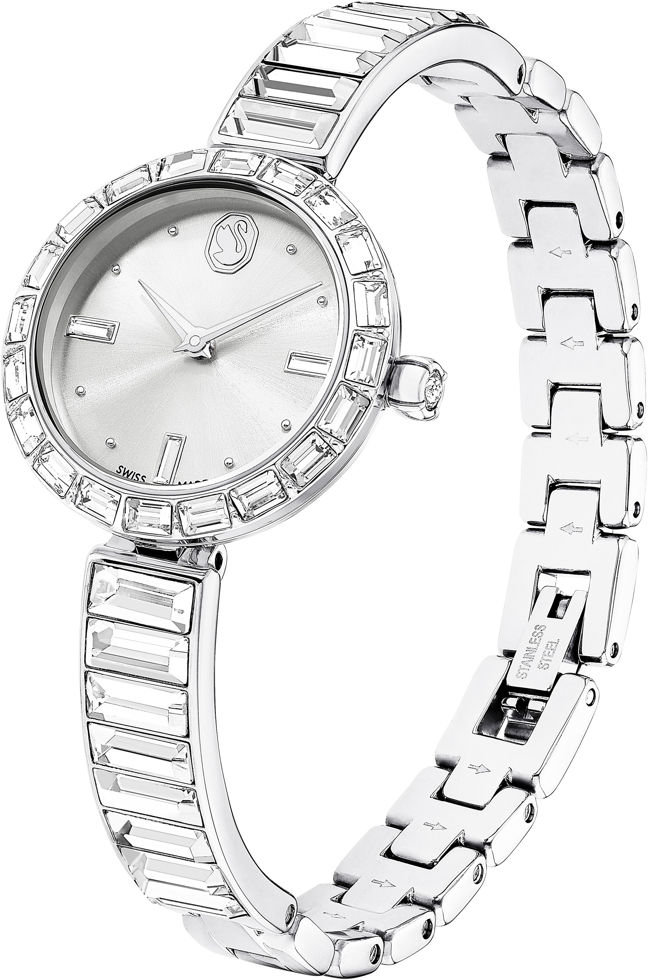 Swarovski Quarzuhr »MATRIX BANGLE«, Armbanduhr, Damenuhr, analog, Swarovski®-Kristalle, Swiss Made