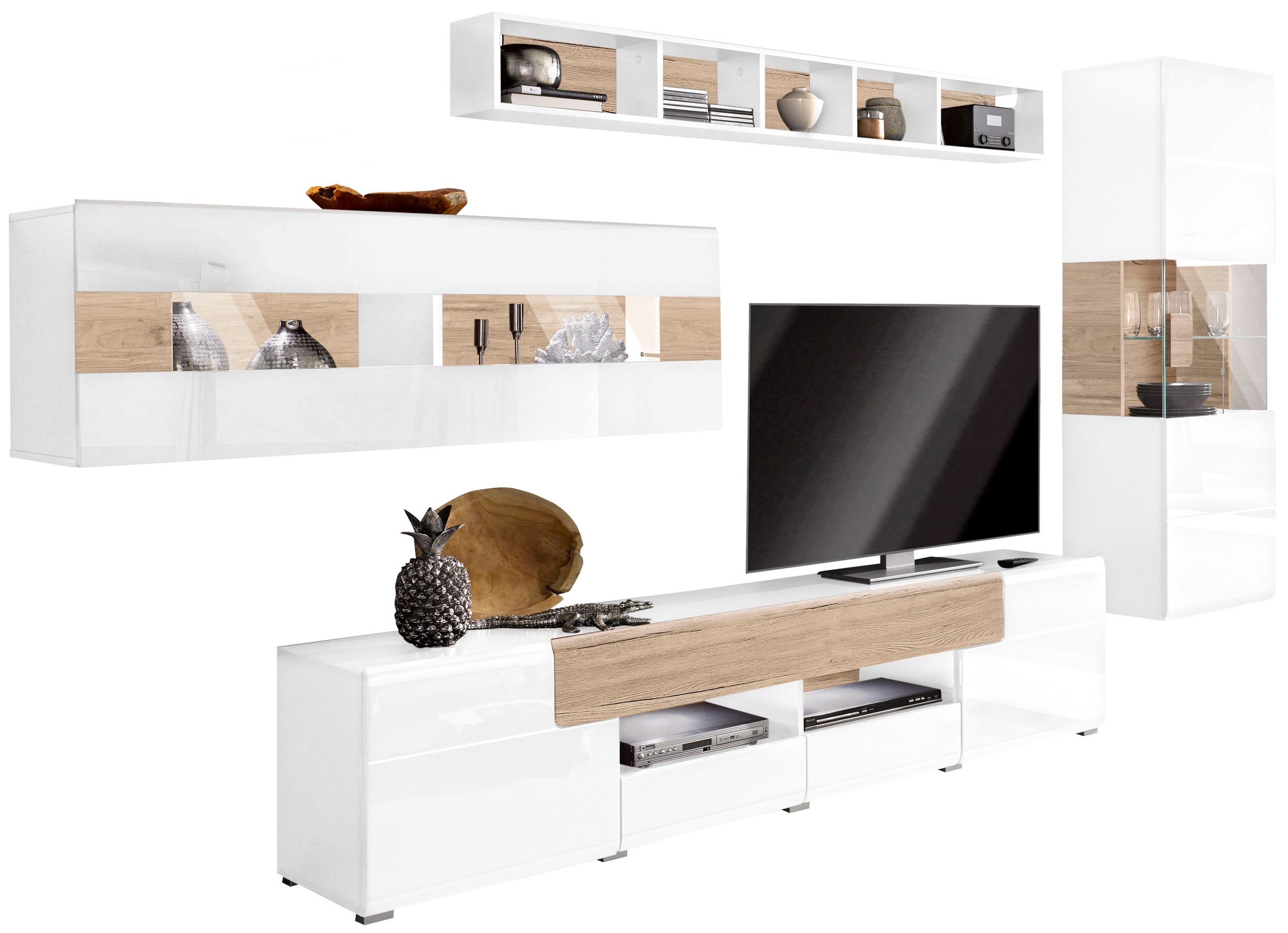 INOSIGN Wohnwand "Toledo,Breite 391cm stilvolle Mediawand ohne Beleuchtung" günstig online kaufen