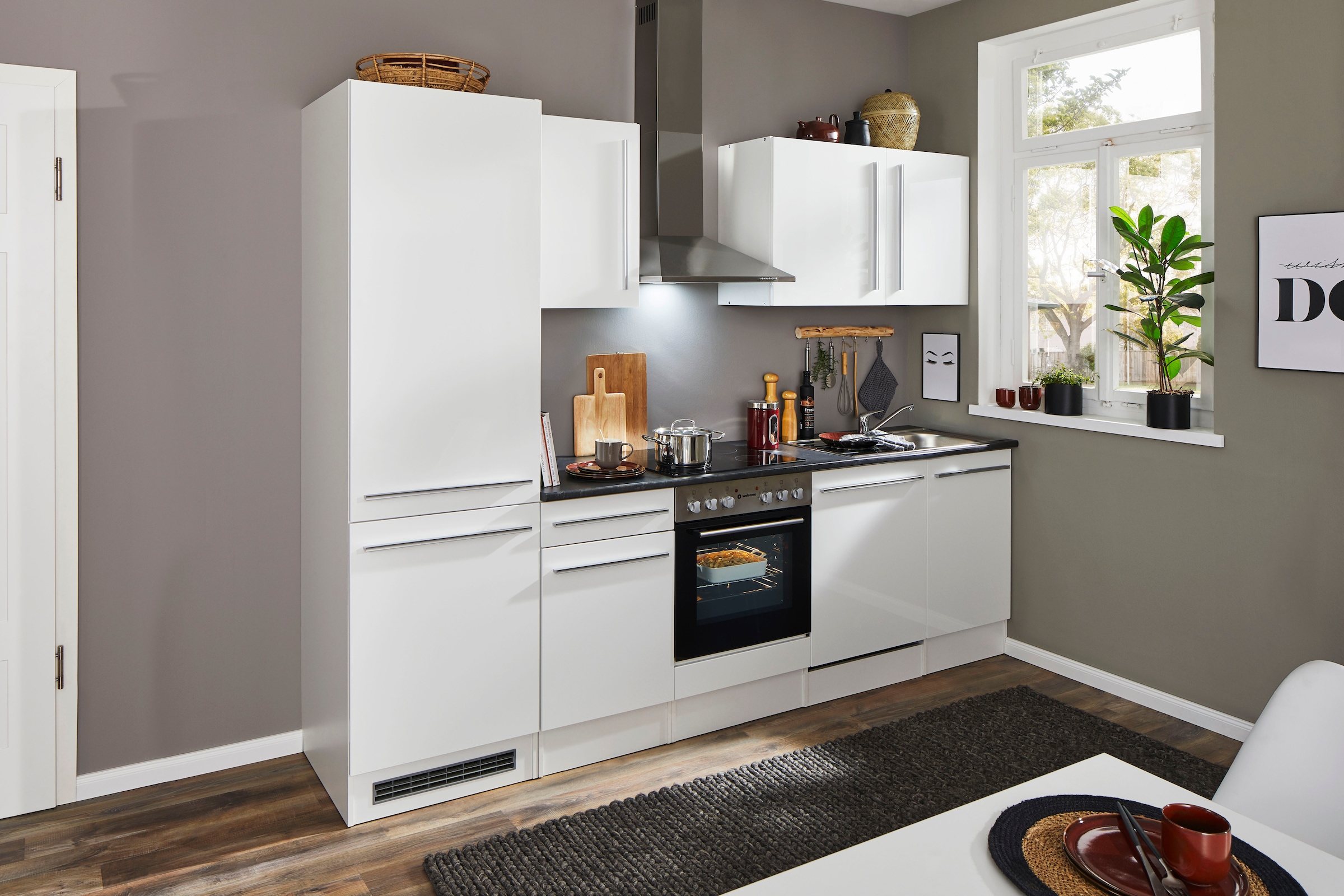 BASIC by Balculina Küchenzeile »Jazz«, Breite 280 cm, wahlweise mit E-Geräten