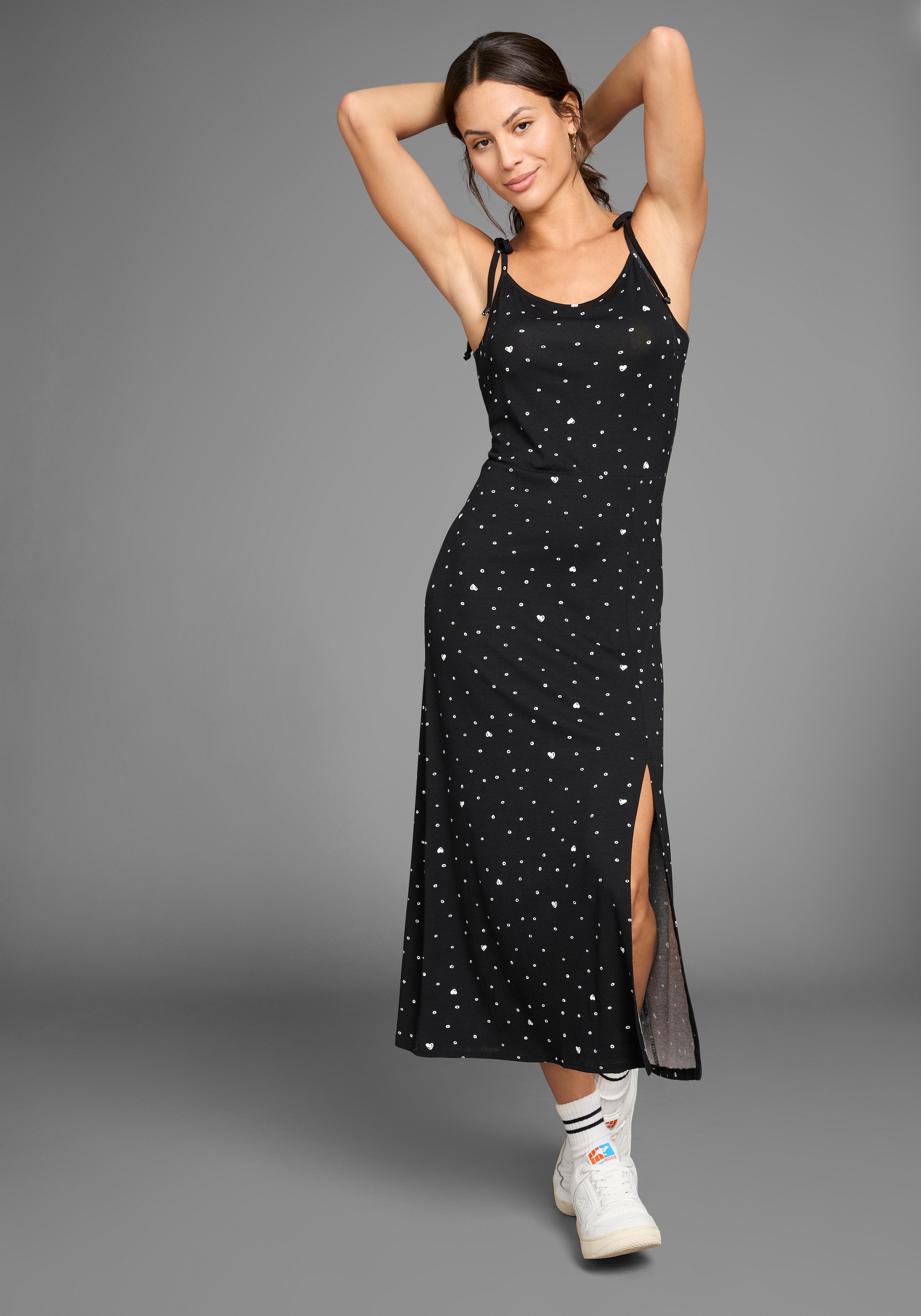 KangaROOS Midikleid, mit Spaghetti-Trägern und Schlitz am Saum
