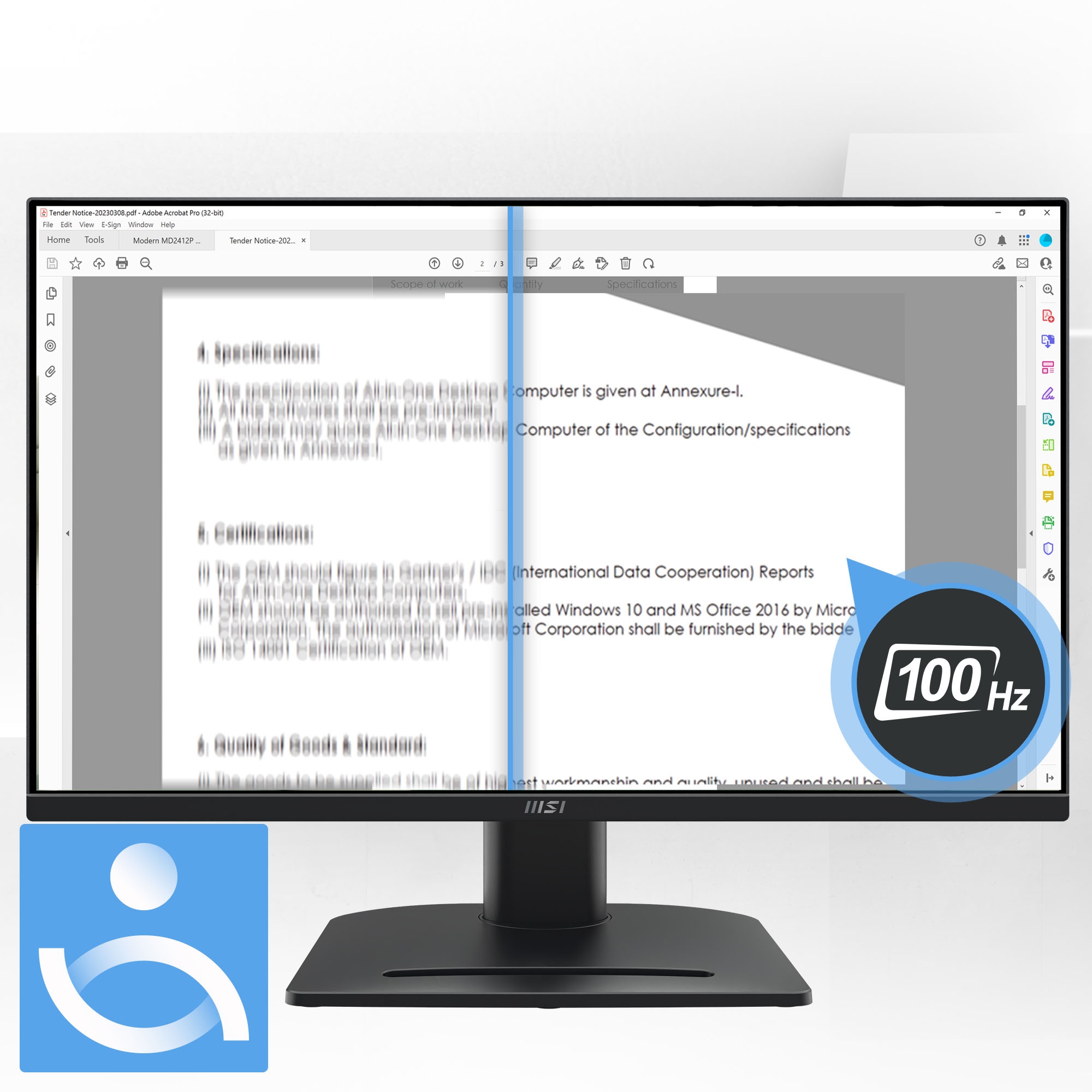 MSI Gaming-Monitor »PRO MP275PG«, 69 cm/27 Zoll, 1920 x 1080 px, Full HD, 1 ms Reaktionszeit, 100 Hz, neig-,schwenk-, höhenverstellbar, Pivot