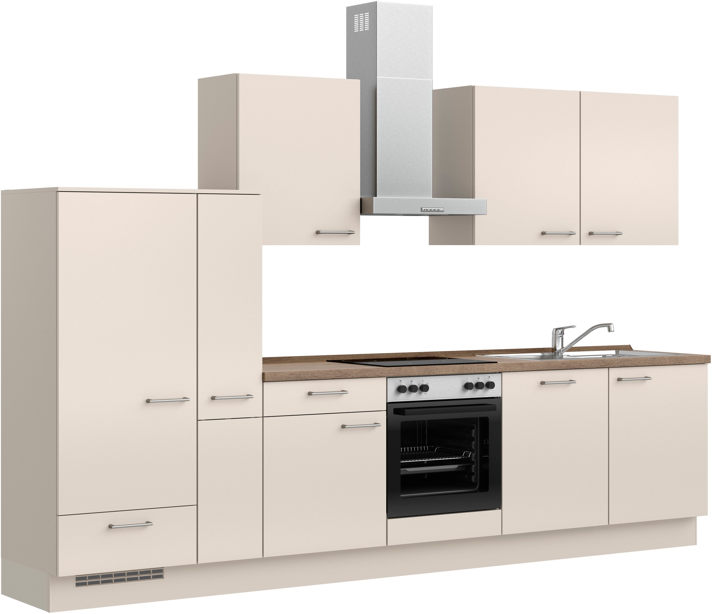 nobilia® Küchenzeile »"Laser I"«, vormontiert, Ausrichtung wählbar, Breite 330 cm, wahlw. mit E-Geräten