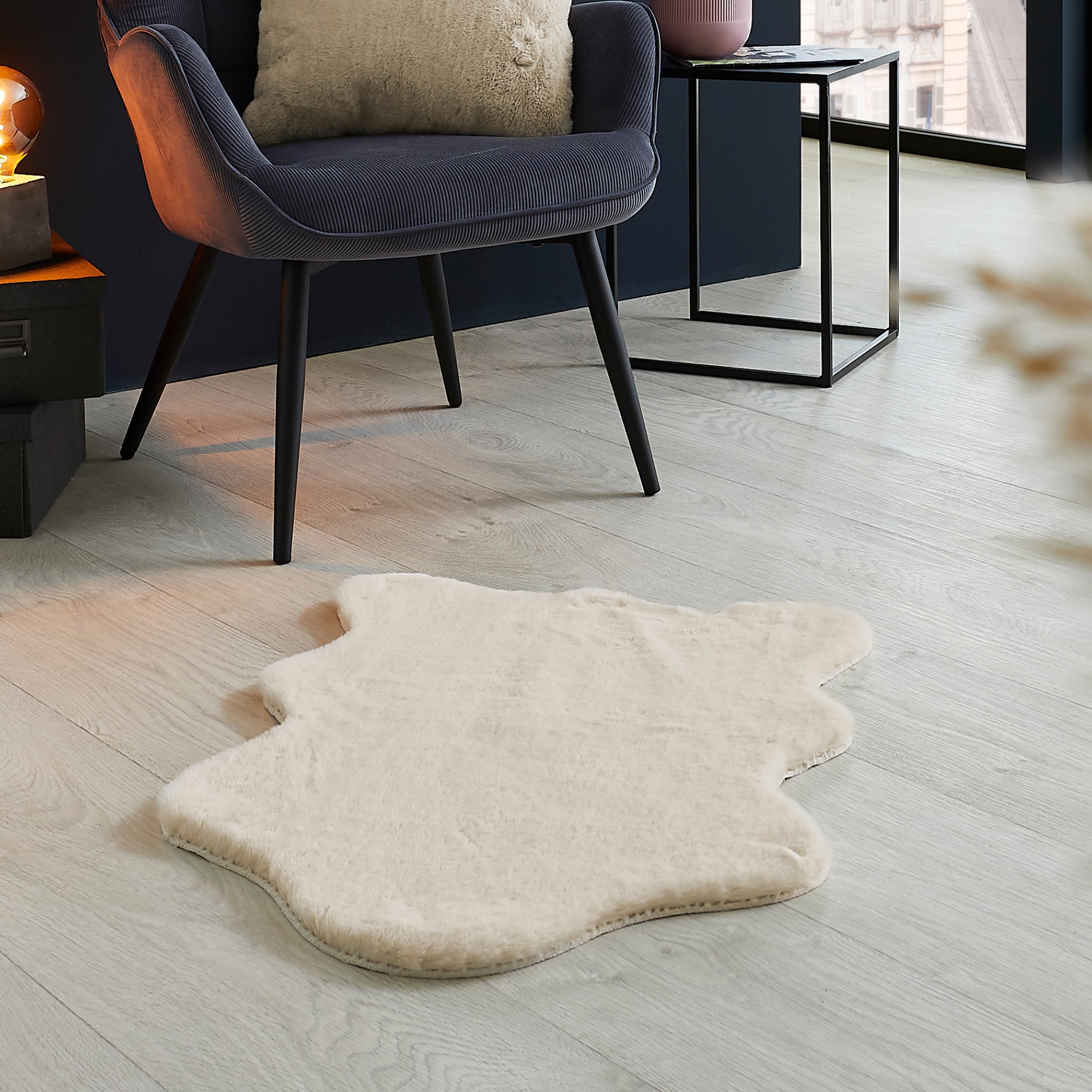 LUXOR living Fellteppich »Novara«, fellförmig, 30 mm Höhe, Kunstfell, weiche Kaninchenfell-Haptik, waschbar, auch als 2er Set