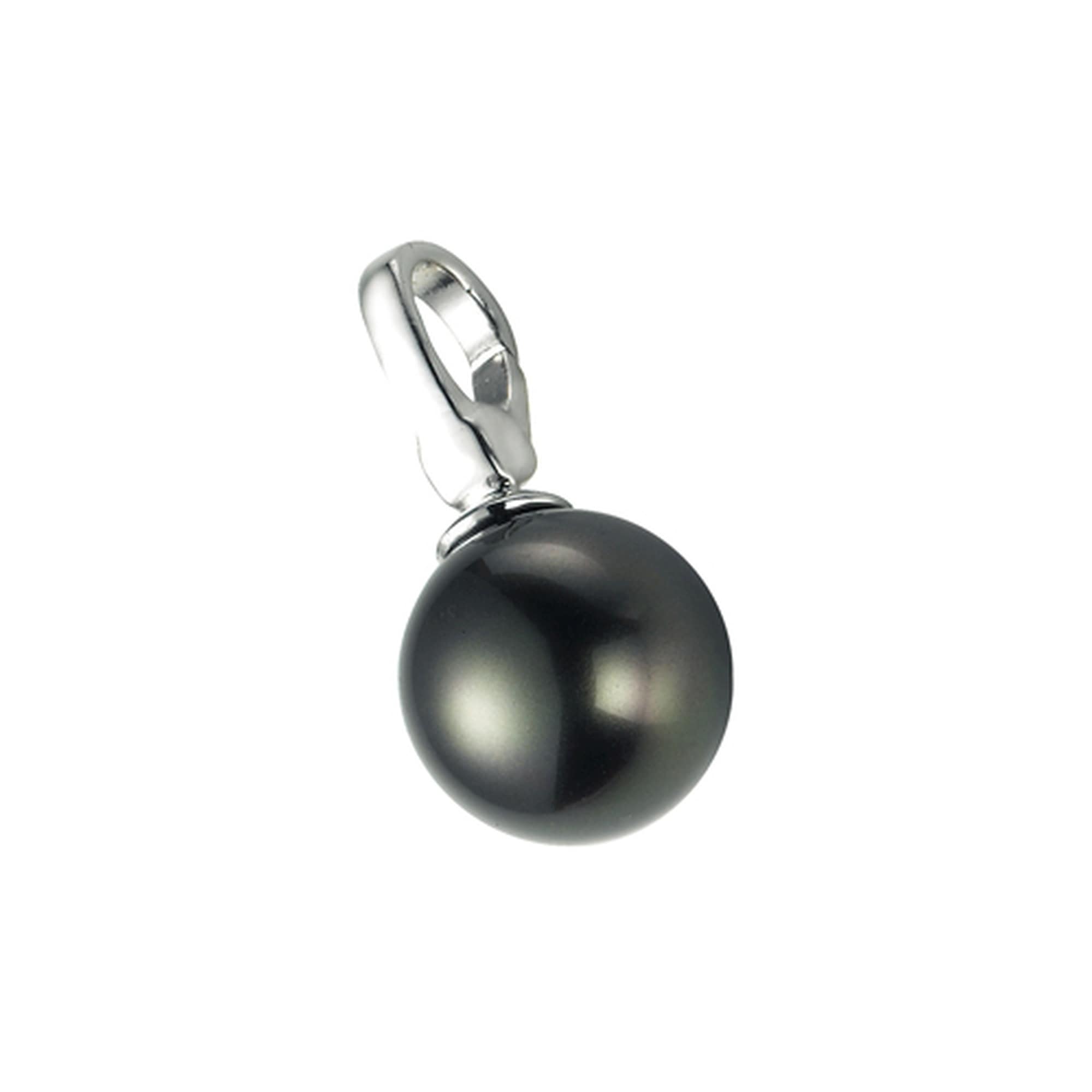 Charm-Einhänger »Muschelkern-Perle grau, Silber 925«