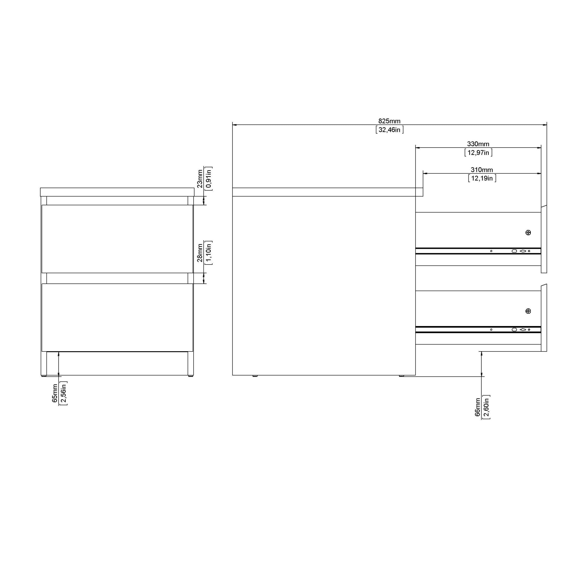INOSIGN Nachttisch »Naia« Eleganter Nachttisch mit 2 Schubladen