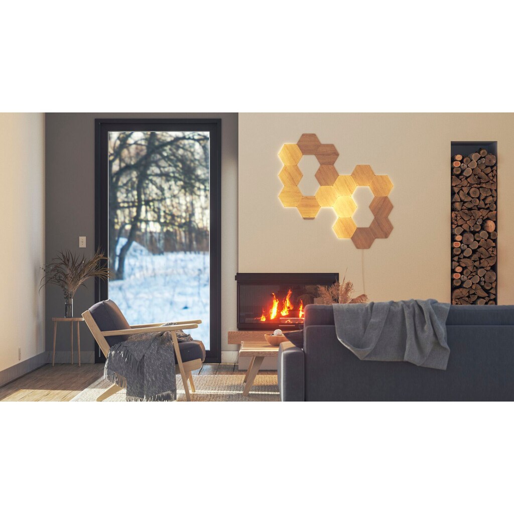 nanoleaf Dekolicht »Elements Wood Look«, Smarte Technologie und elegante Beleuchtung