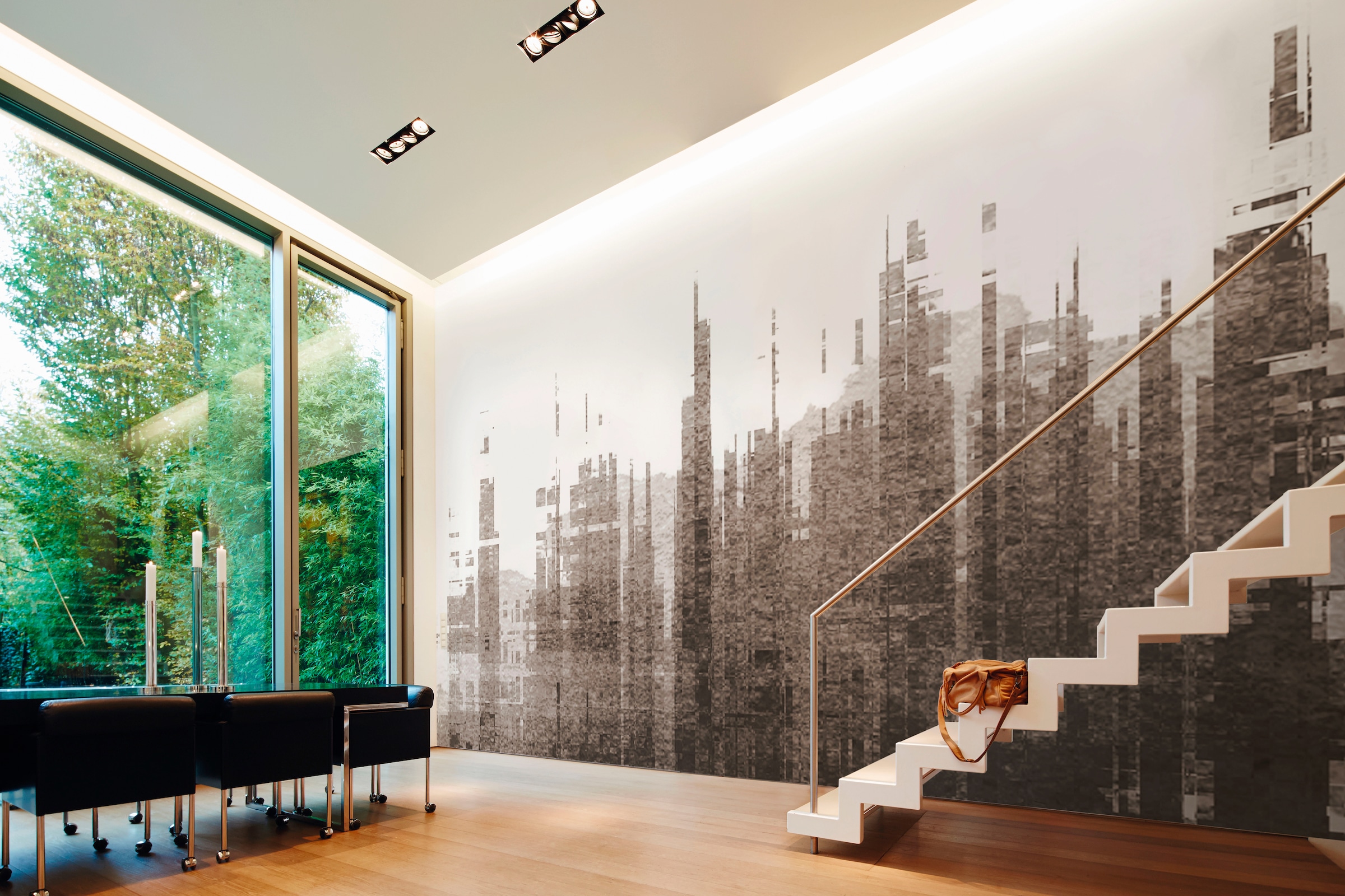 Architects Paper Fototapete »Atelier 47 Skyline Artwork 3«, Stadt, Vlies, Wand, Schräge, Decke