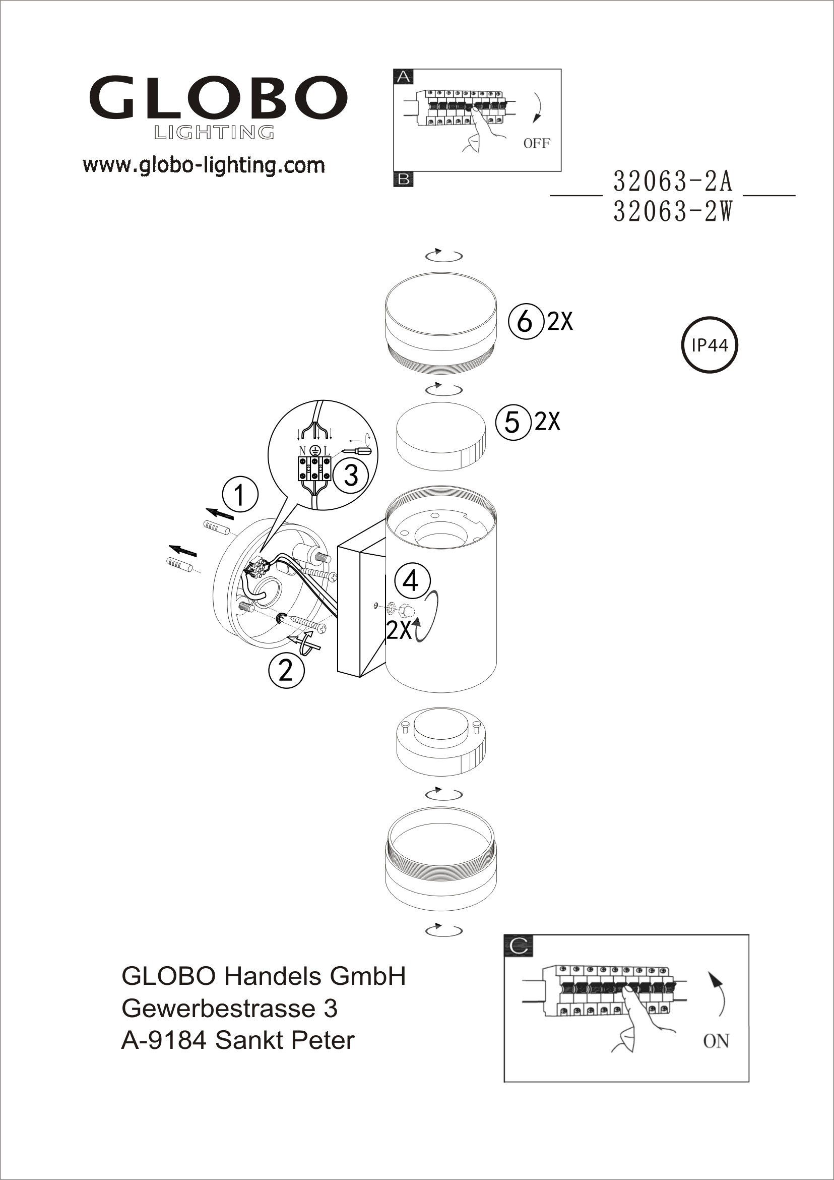 GLOBO LIGHTING Außen-Wandleuchte »ALCALA« GX53 1 Stk. Außenleuchte Aluminium, klar, Licht auf-/abwärts, IP44