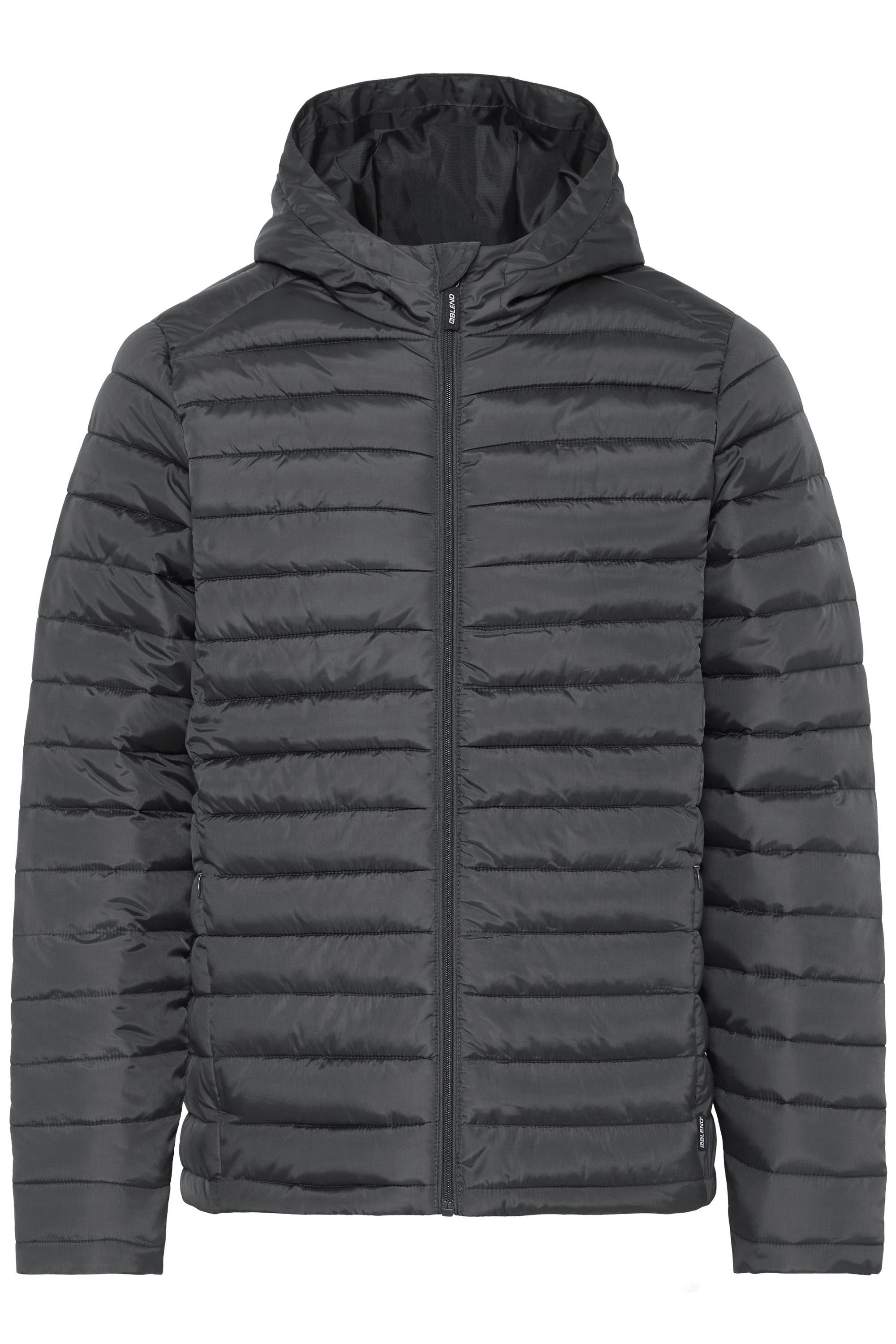 Steppjacke BLEND "BHRomi", Herren, Gr. L, forged iron, 100% Polyester, unifarben, normal normal, ohne Ausschnitt, Jacken Steppjacke, Klassische Steppjacke mit Kapuze