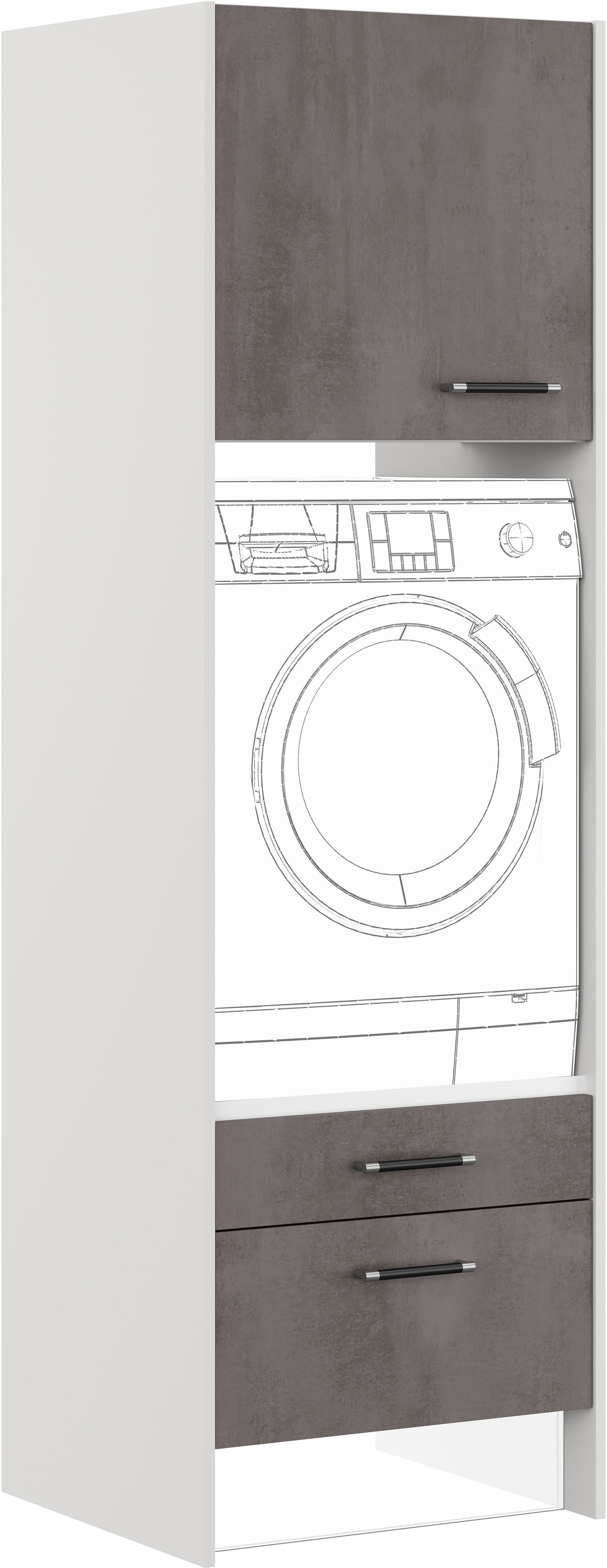 IMPULS KÜCHEN Waschmaschinenumbauschrank ""Prag", Breite/Höhe: 64/206,2 cm, günstig online kaufen