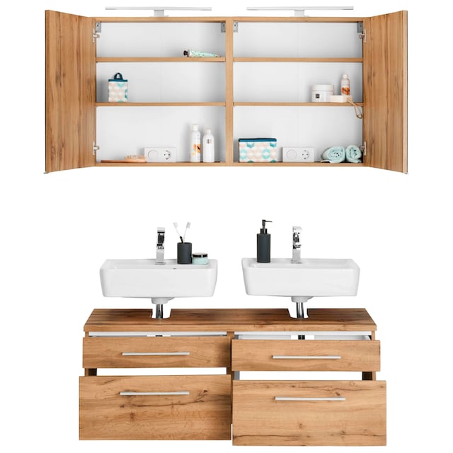 HELD MÖBEL Badmöbel-Set »Davos«, (2 St.), 2 Spiegelschrank und  Waschbeckenunterschrank kaufen | BAUR