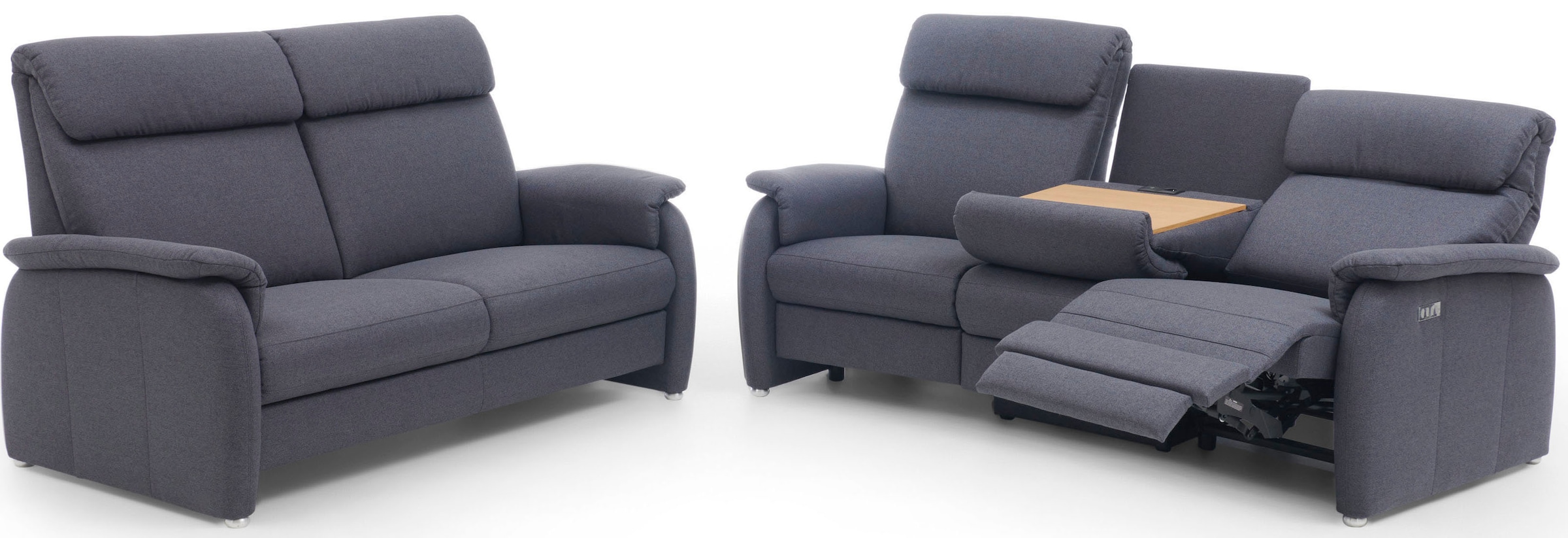 Home affaire 3-Sitzer »Turin mit Steckdose und USB-Port auch in Easy care-Bezug«, 2 x vollmotorische Relaxfunktion, herunterklappbarer Tisch