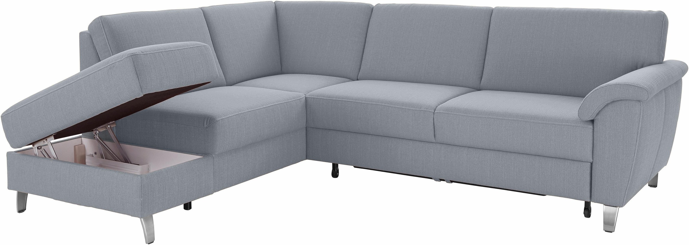 sit&more Ecksofa »Texel L-Form«, mit Federkern, wahlweise mit Bettfunktion und Bettkasten