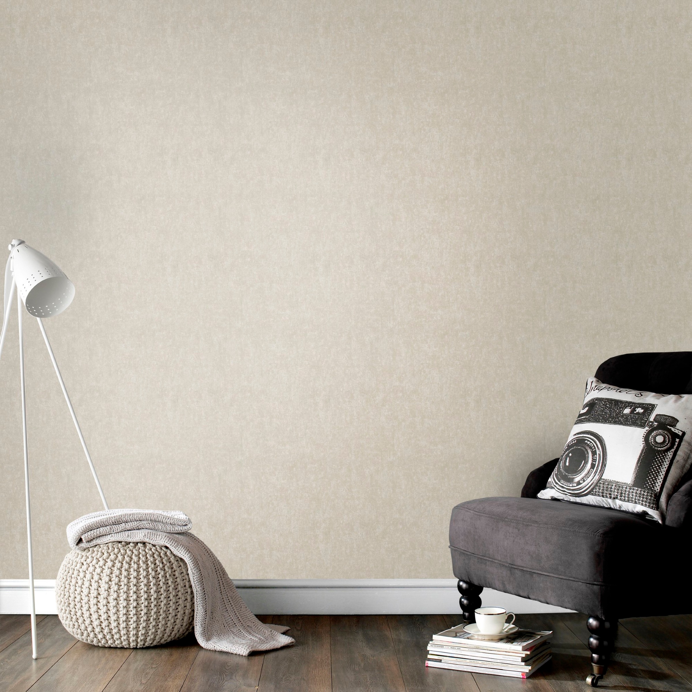 Superfresco Easy Vliestapete »Beton Uni«, Steinoptik, Beige/Gold - 10m x 52cm