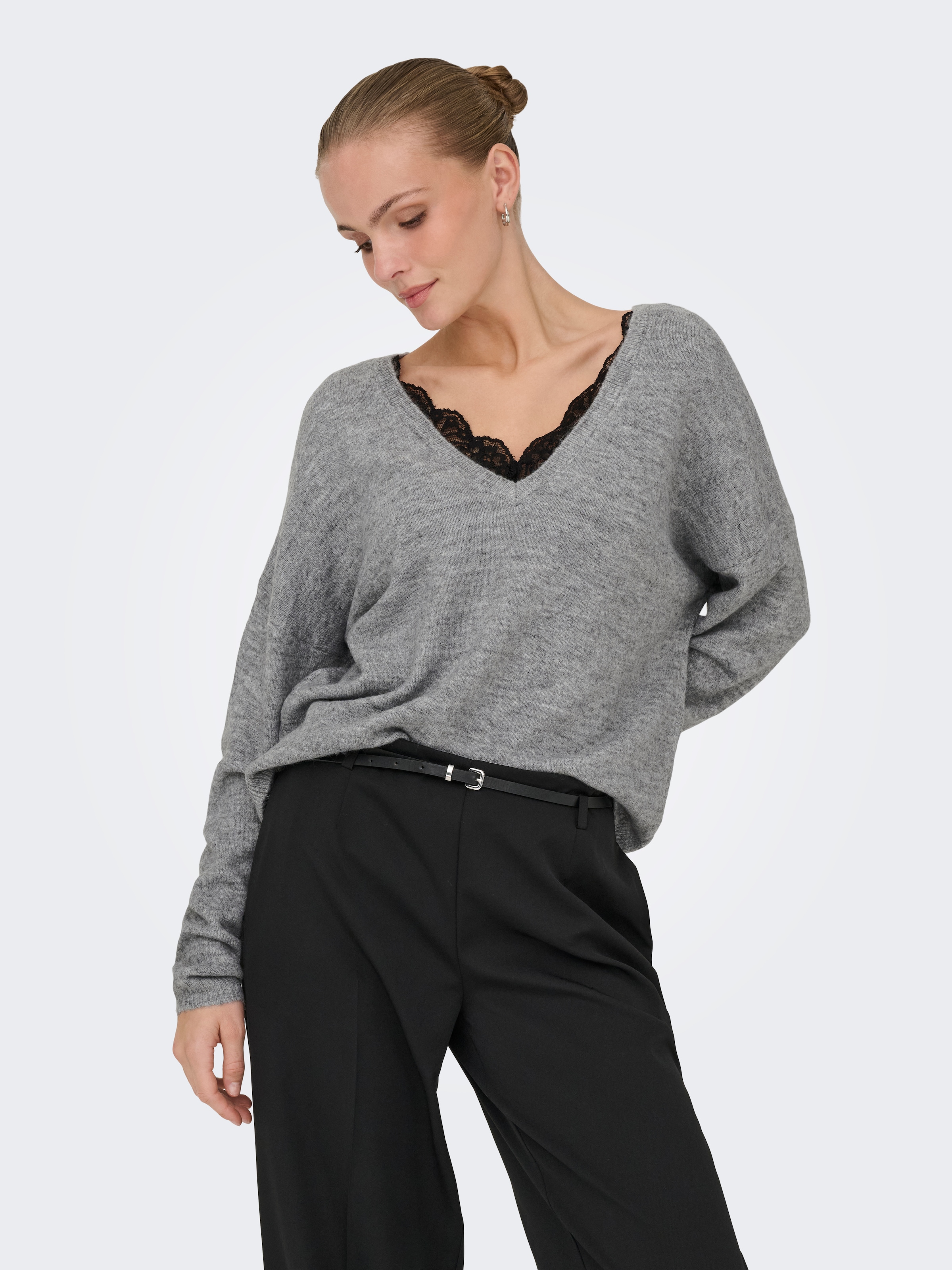 ONLY Rundhalspullover "ONLMANIFESTA LS REVERSIBLE KNT NOOS" günstig online kaufen