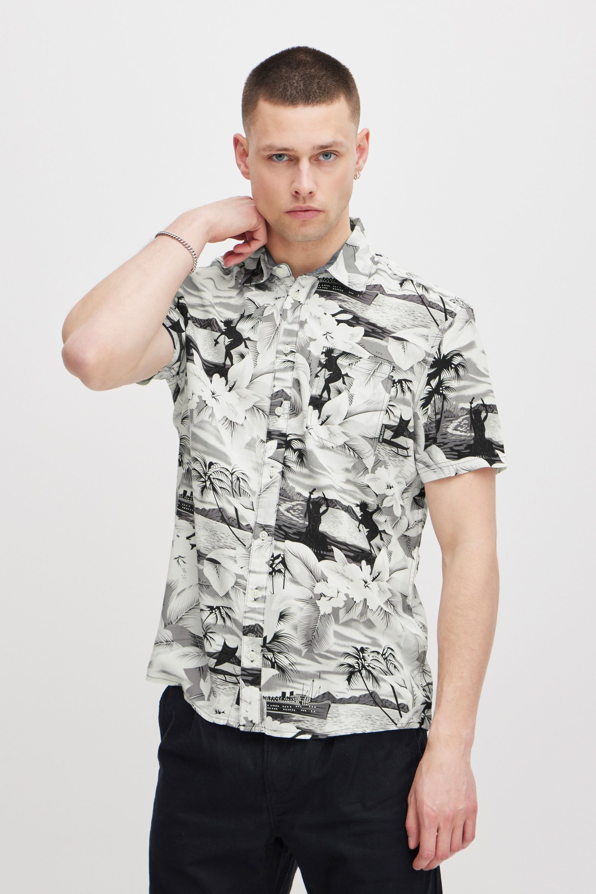 Blend Kurzarmhemd "BHShirt" Lässiges Kurzarmhemd mit Brusttasche und Print günstig online kaufen