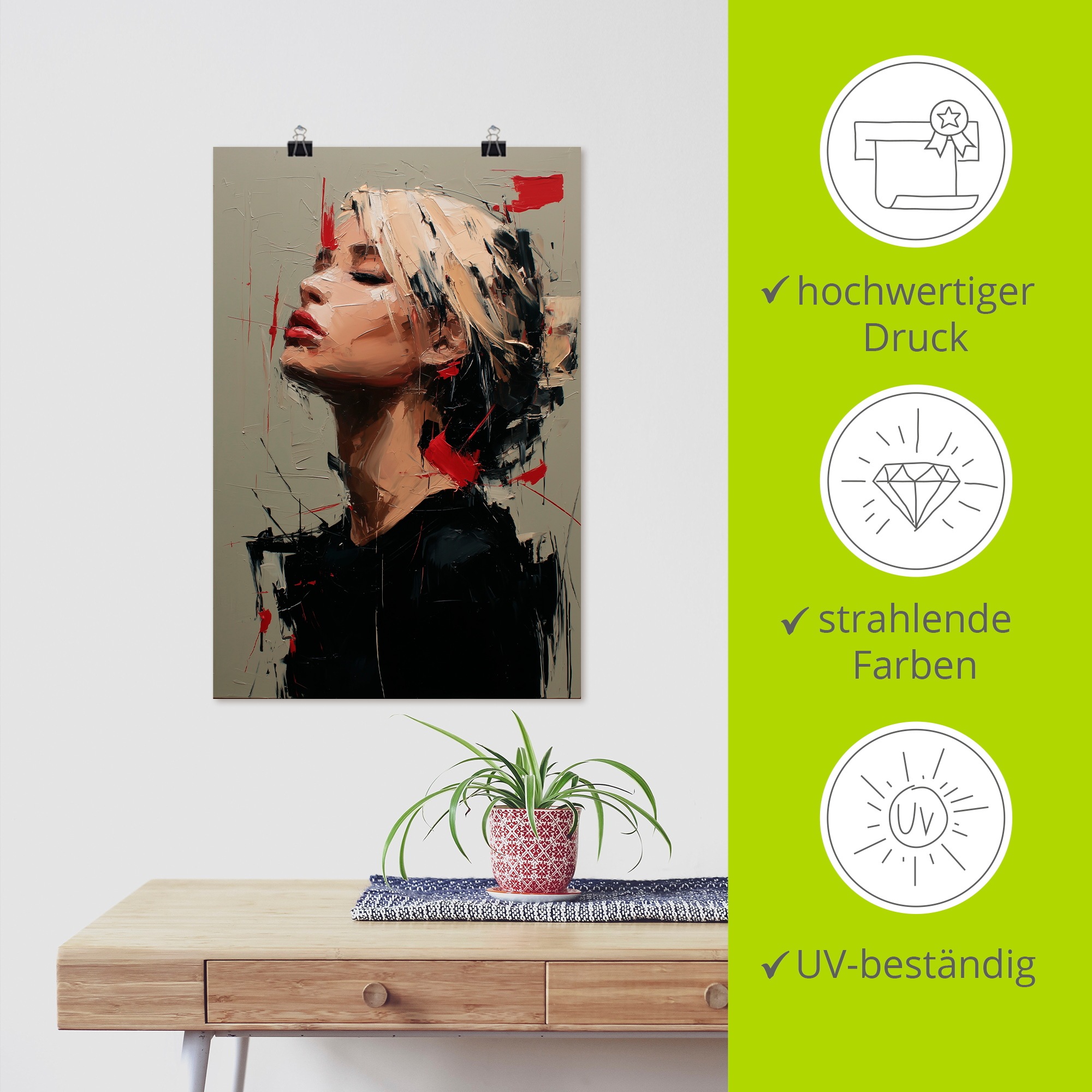 Wandbild ARTLAND "Fierce Serenity I", farbe bild(er): schwarz, B:60cm H:90cm, Papier, Bilder, als Alubild, Leinwandbild, Poster, Wandaufkleber in verschied. Größen 2