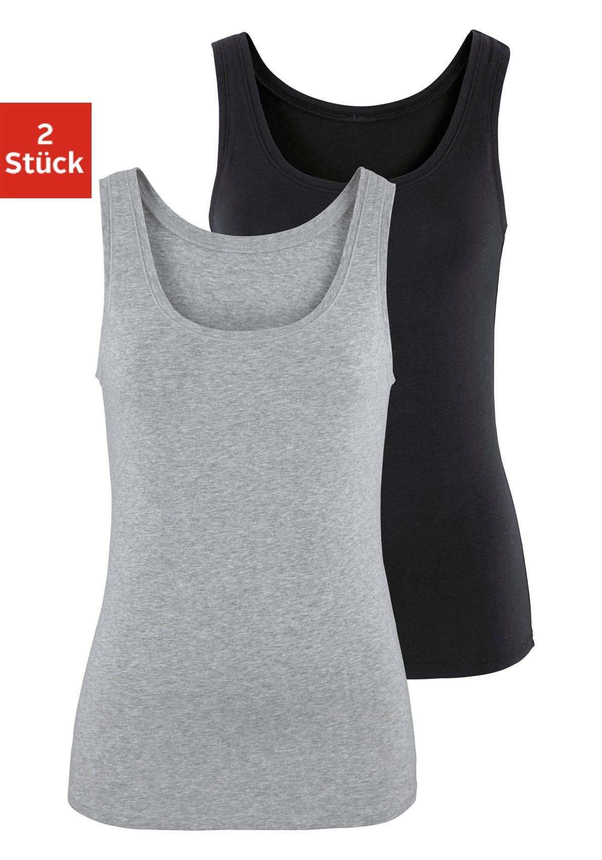 Vivance Tanktop "aus luftiger Baumwoll-Qualität" 2er-Pack, aus elastischer Baumwoll-Qualität