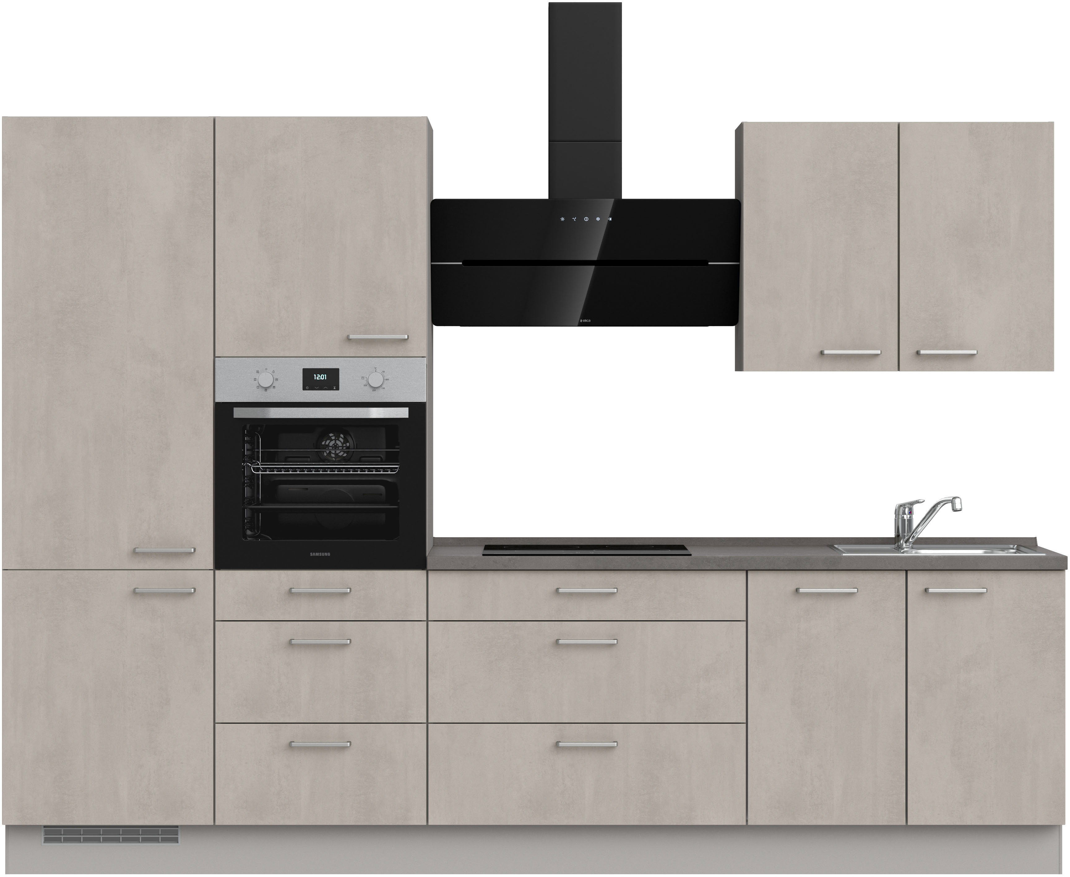 nobilia Küchenzeile ""Riva II", NEU: individuell anpassbar mit gratis Profi-Beratung" vormontiert, Breite 300 cm, Ausrichtung wählbar, wahlw. mit E-Geräten