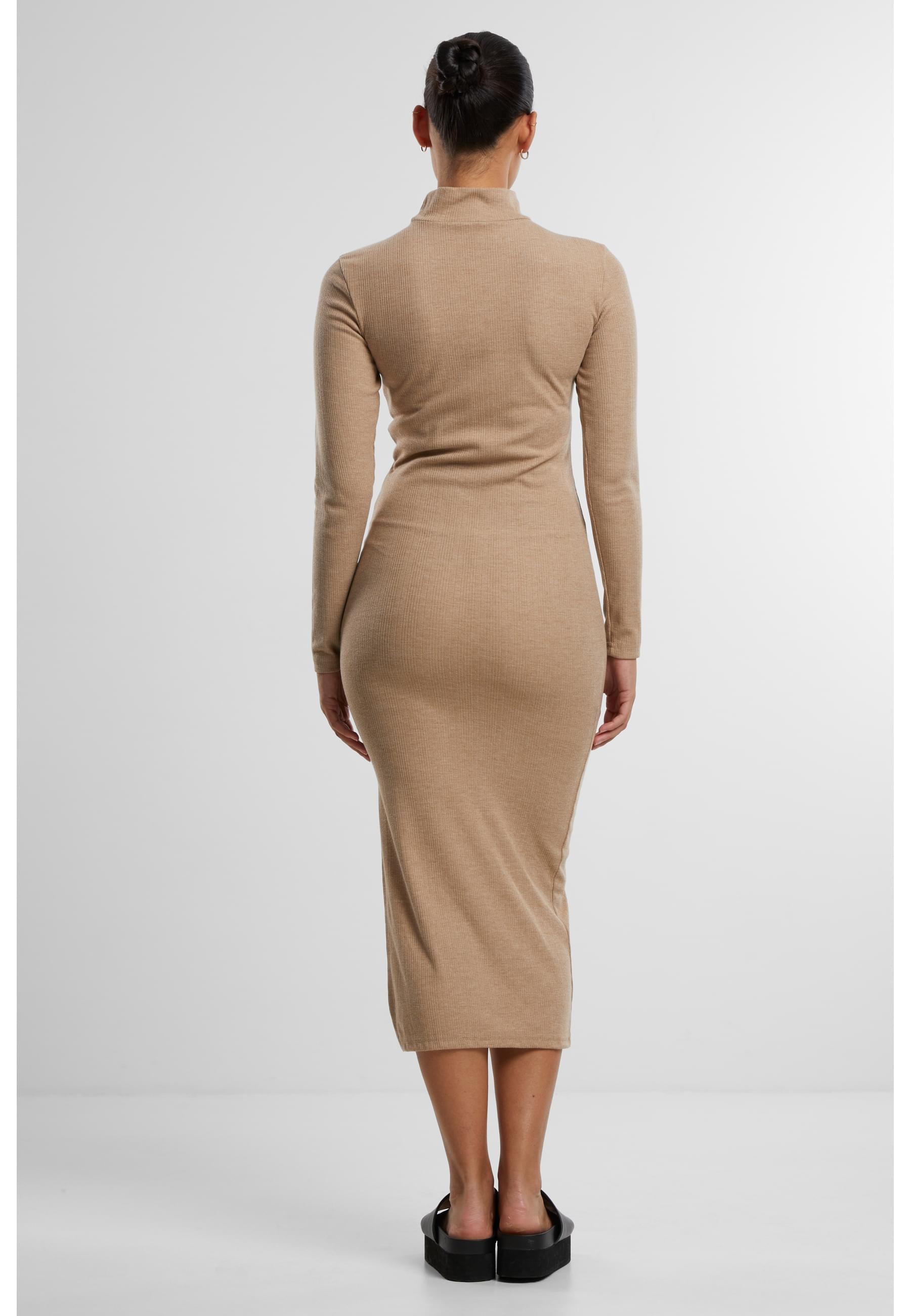 URBAN CLASSICS Shirtkleid »Urban Classics Ladies Rib Longlseeve Mockneck Dress«, (1 tlg.)