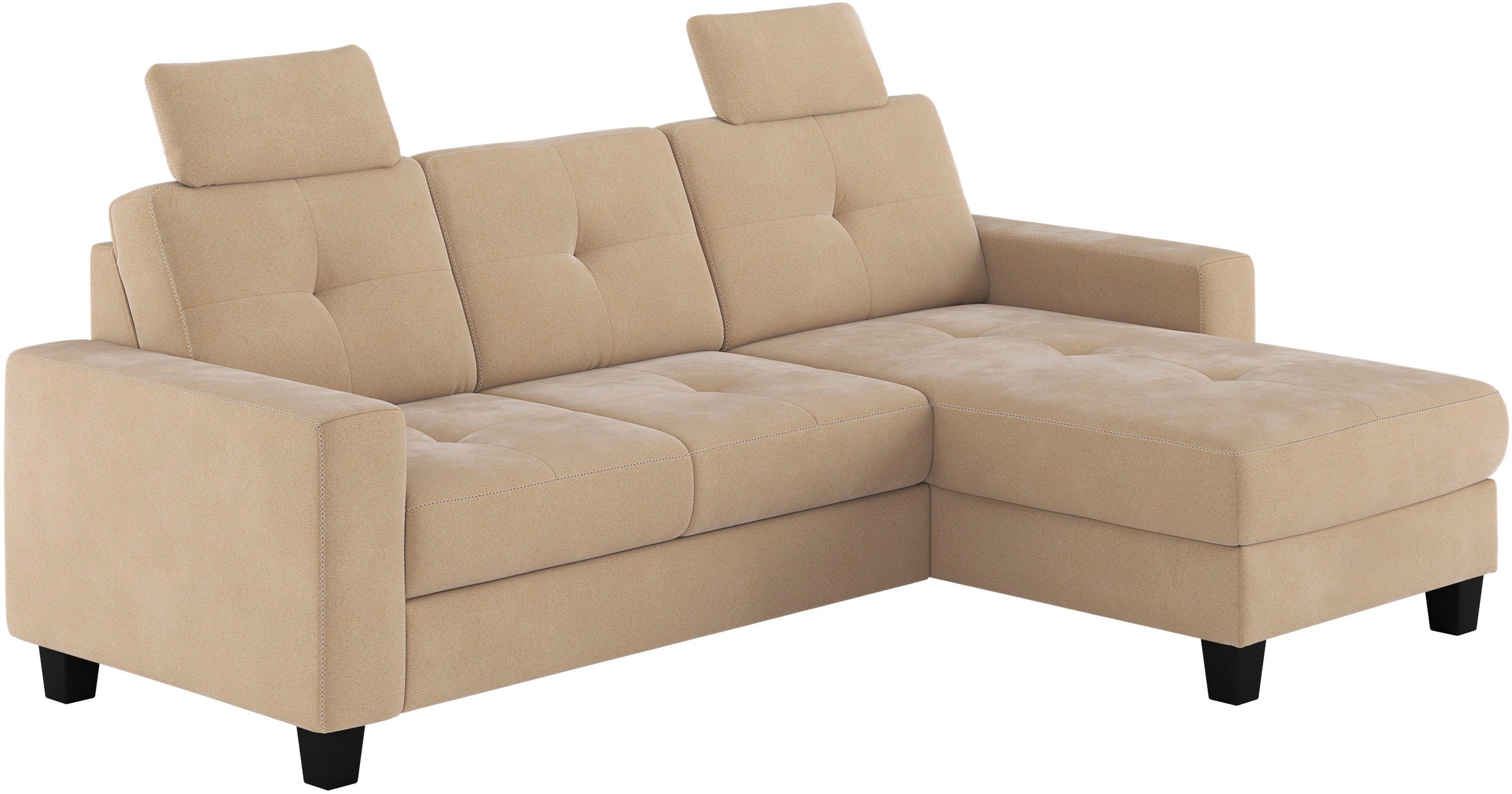 Places of Style Ecksofa »Varese«, wahlweise mit Bettfunktion und Bettkasten