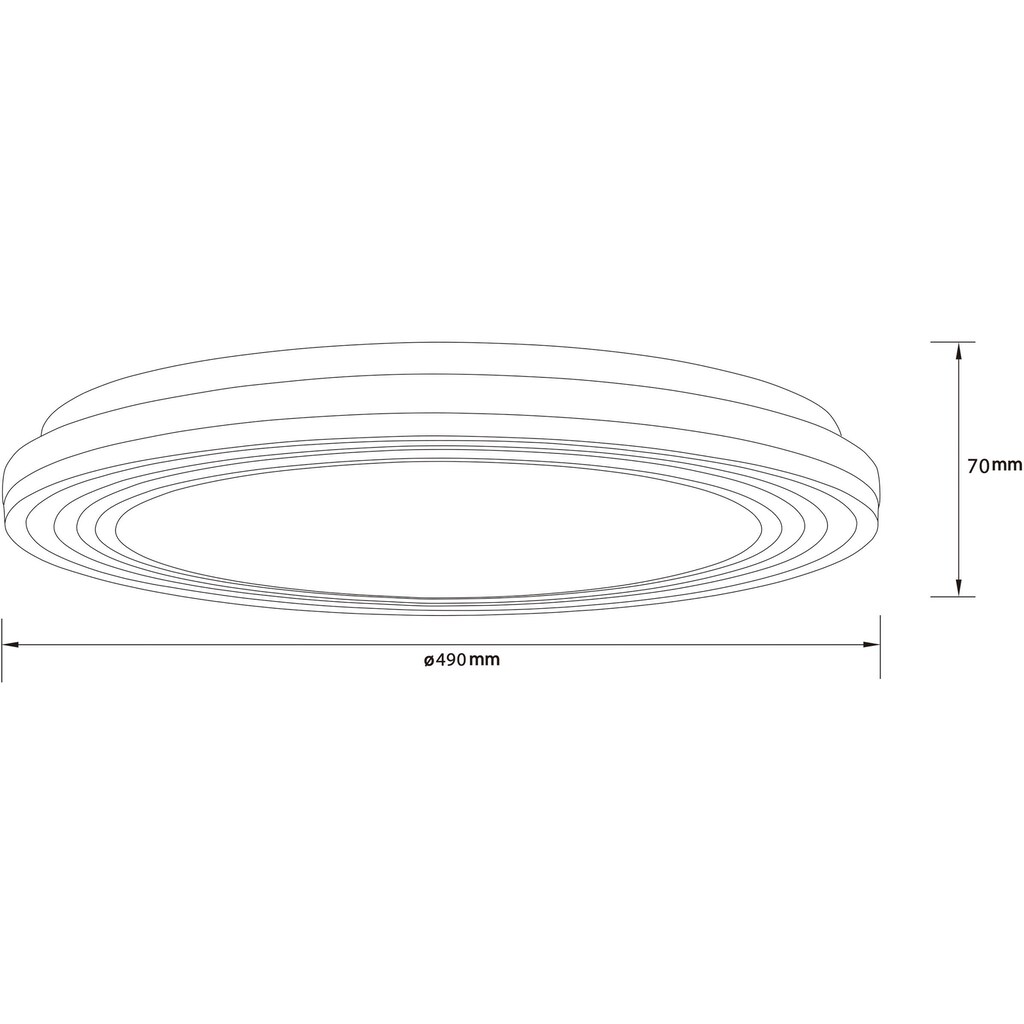 BreLight LED Wandleuchte »Kobana«, D 49 cm, 3800 lm, 3000-6500 K, dimmbar, CCT, schwarz/weiß