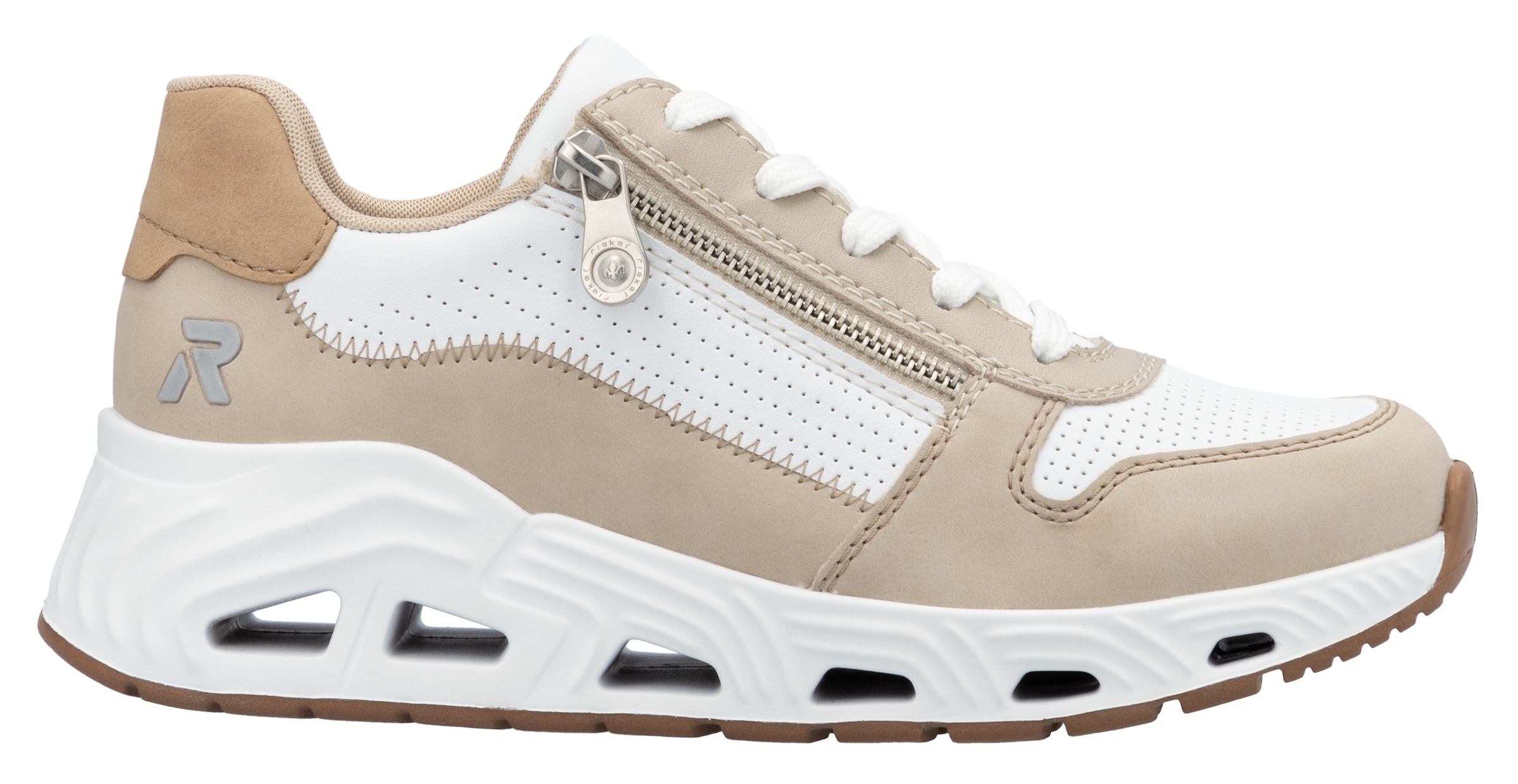 RIEKER Sport Keilsneaker, Schnürschuh, Halbschuh, Freizeitsneaker mit Reißverschluss