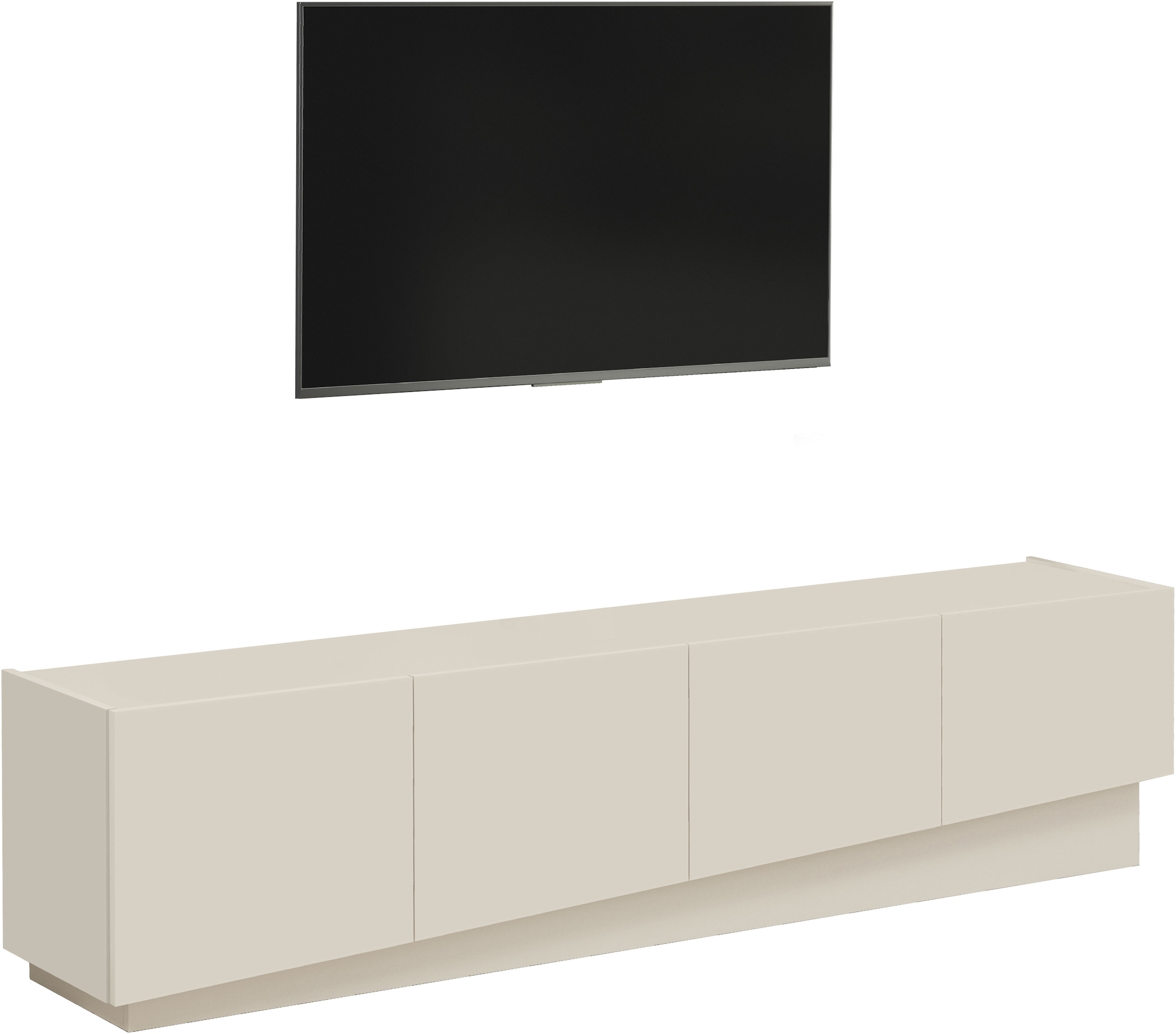 INOSIGN Lowboard »VELA, Lowboard, Breite 180 cm, Design mit schrägen Türen«, (1 St.), Made in Italy, Maße-B/T/H: 180x35x45, Lowboard, TV-Board, TV-Kommode