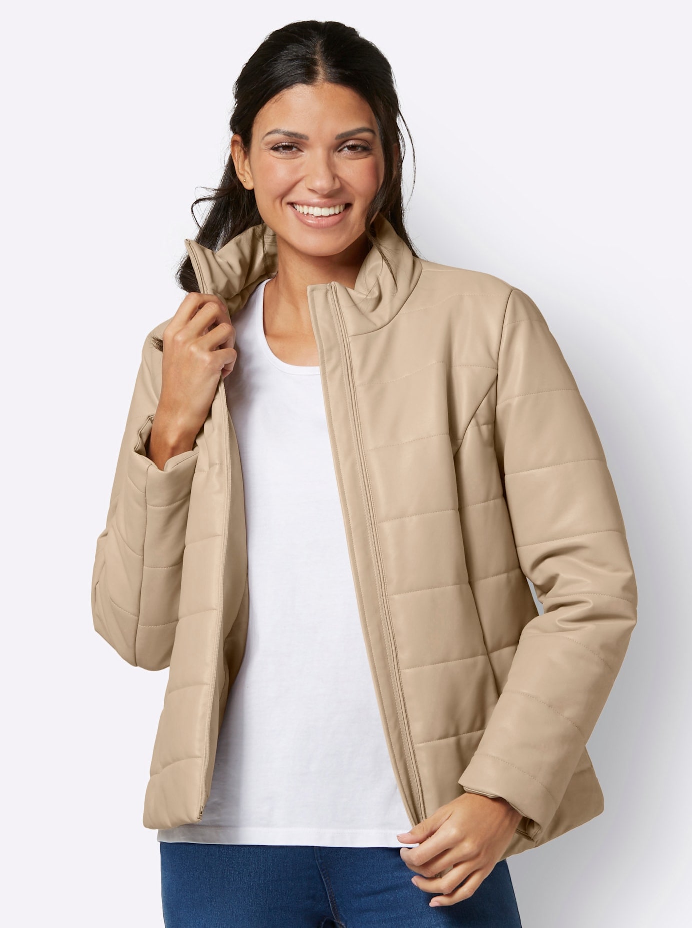 Classic Basics Lederimitatjacke, ohne Kapuze