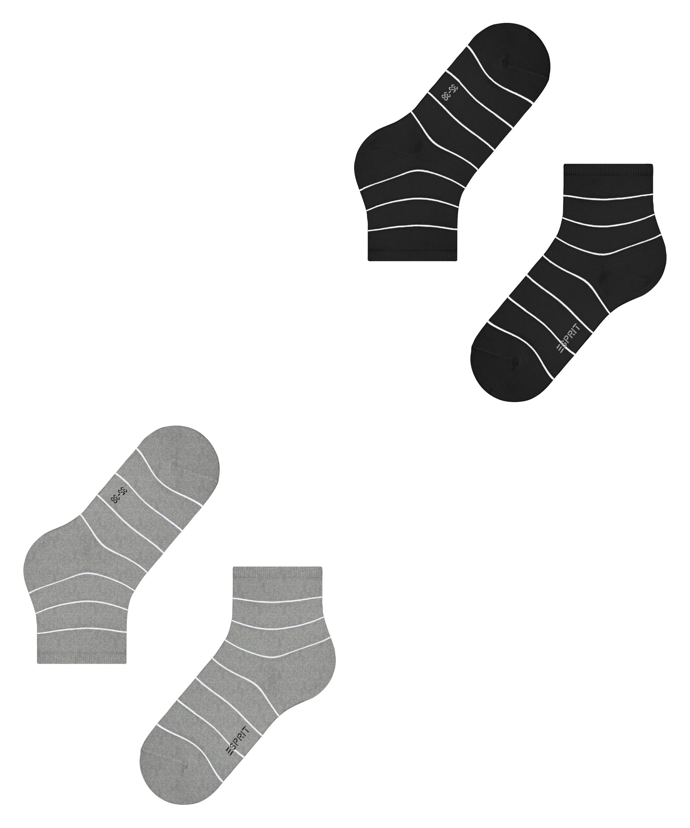 Esprit Kurzsocken »Fine Line« 2 Paar,  mit feinem Streifenmuster, schmales Bündchen