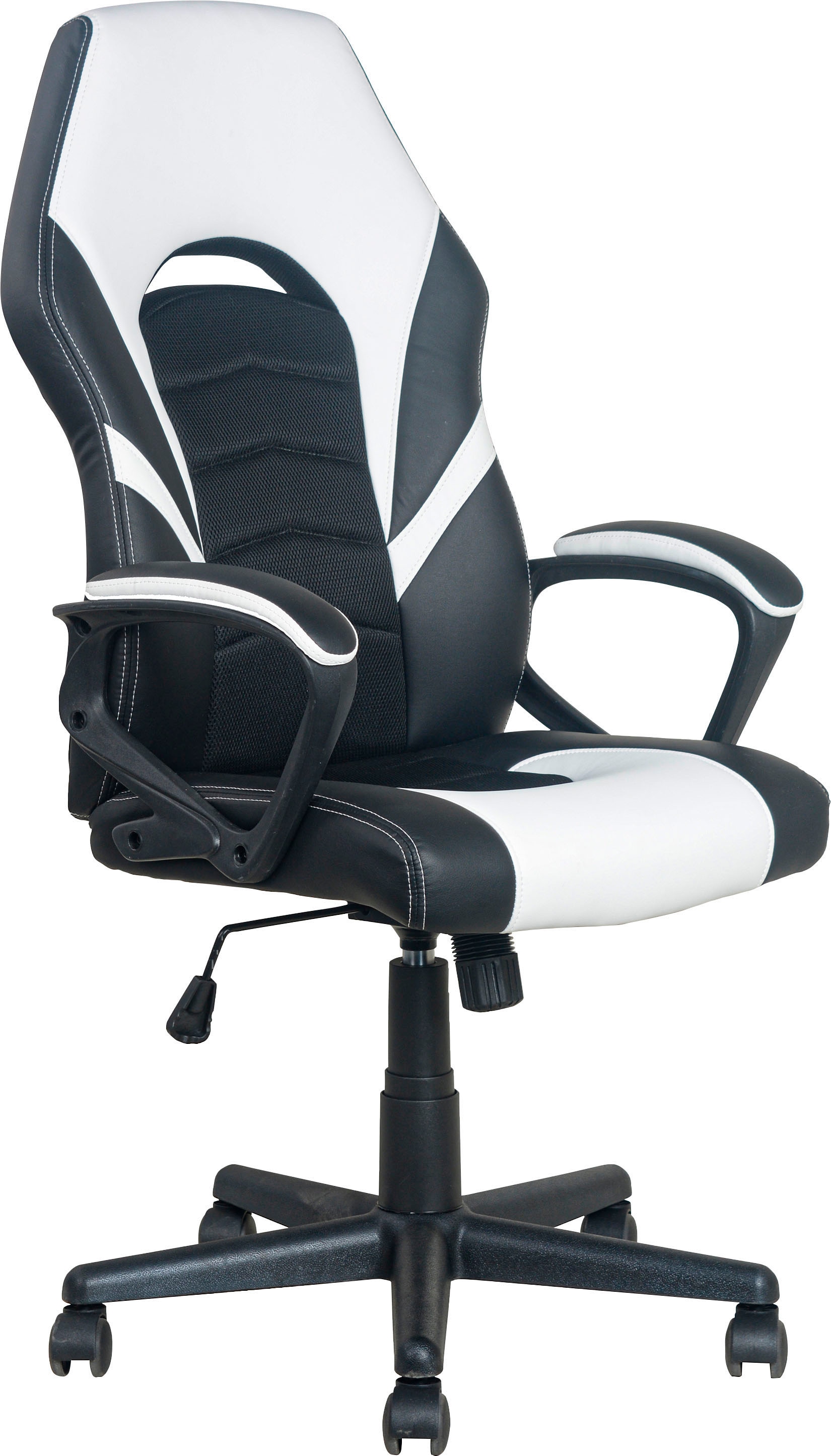 byLIVING Gaming-Stuhl "Freeze", Kunstleder-Netzstoff, verstellbarer Schreibtischstuhl, Wippmechanik mit Härtegradeinstel