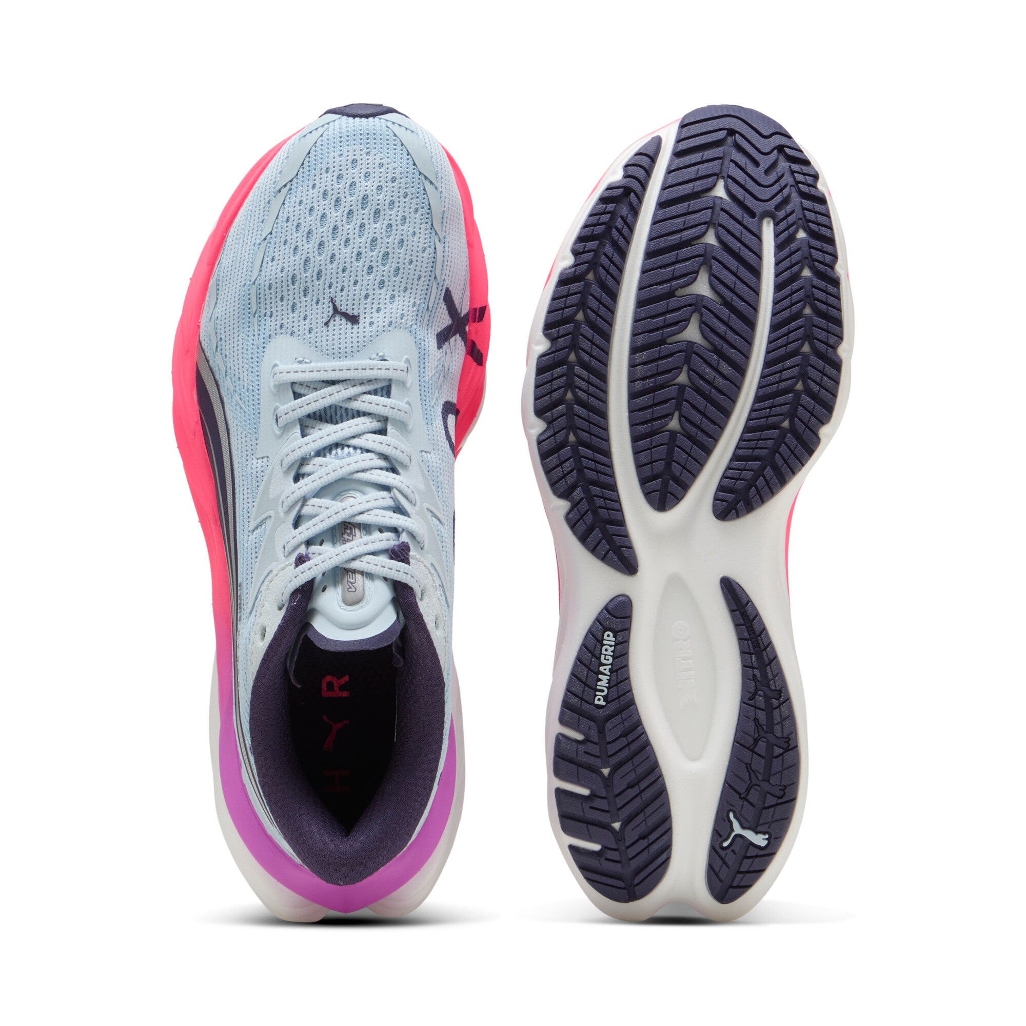 Laufschuh PUMA "ELECTRIFY NITRO 4 WN", Damen, Gr. 41, silber mist, apple spritz, Textil, Schuhe Laufschuh, mit atmungsaktivem Mesh-Obermaterial, mit herausnehmbarer Innensohle 8
