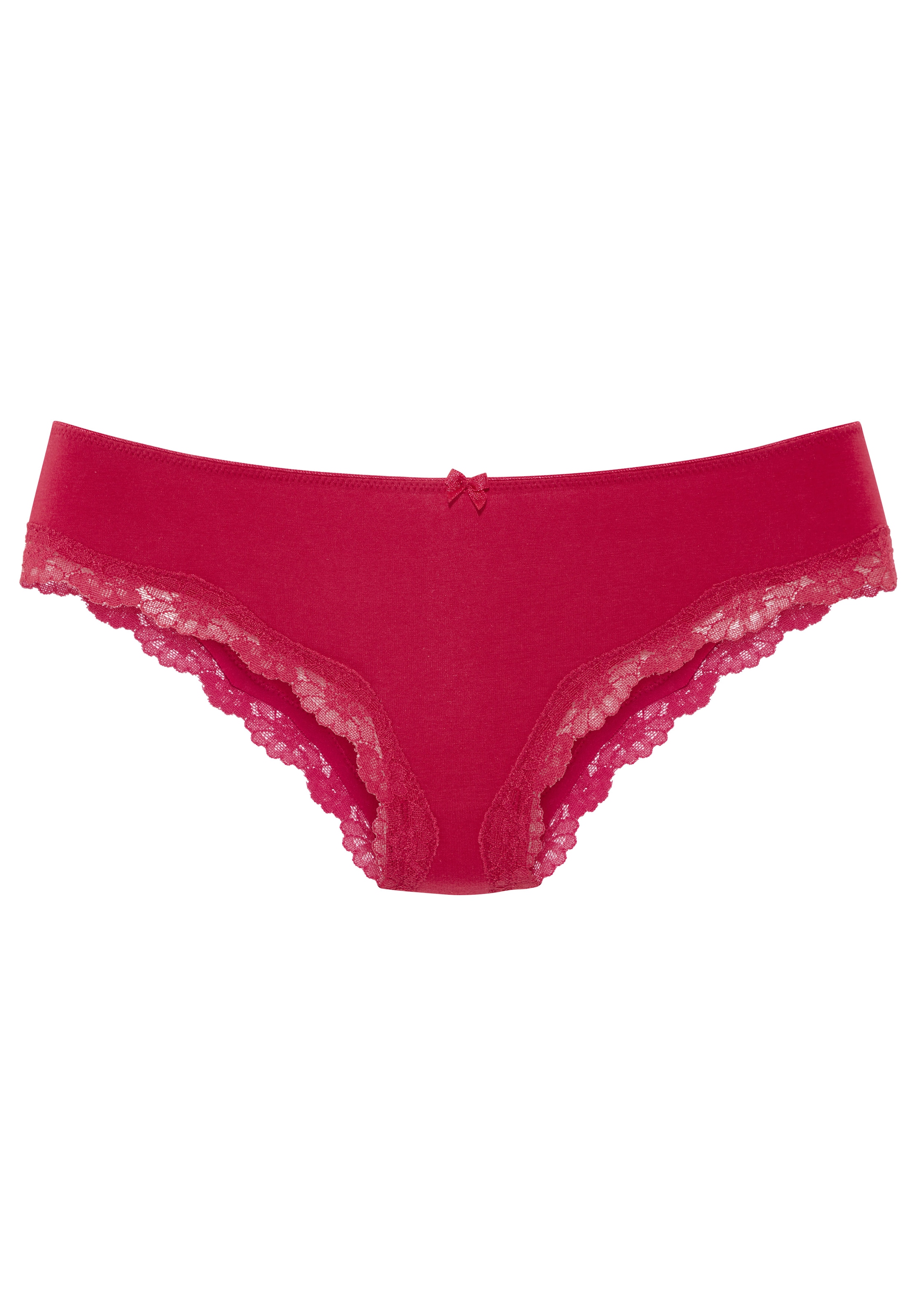 LASCANA Slip aus elastischer Baumwolle mit zarter Spitze