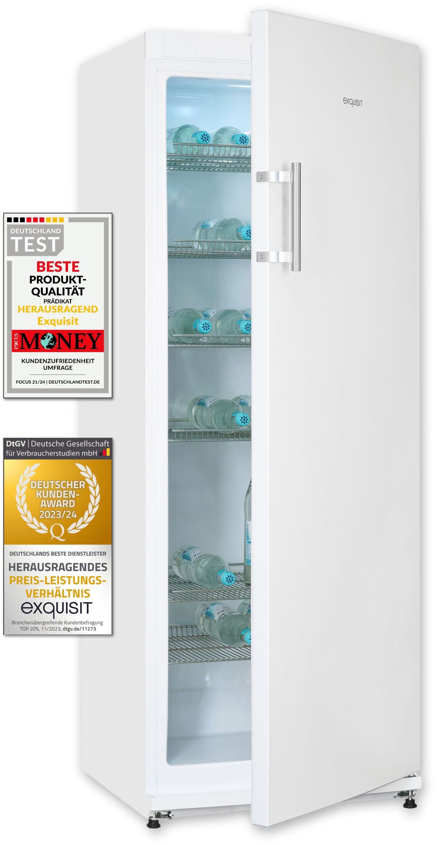 exquisit Getränkekühlschrank "GKS31-V-H-280E weiss" 163 cm hoch 60 cm breit günstig online kaufen