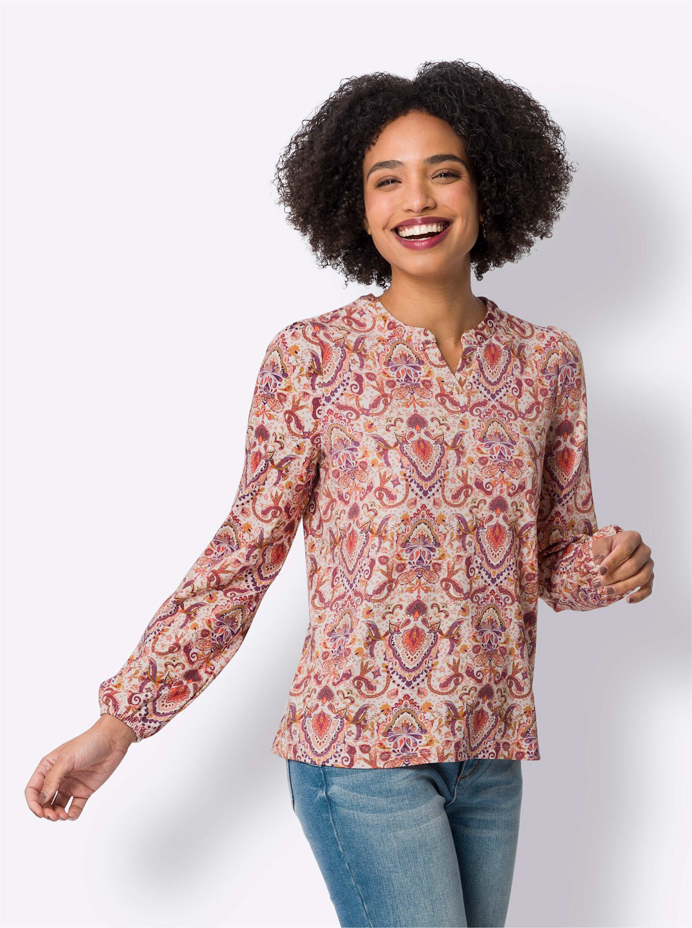 heine Langarmshirt "Druck-Shirt", (1 tlg.) günstig online kaufen