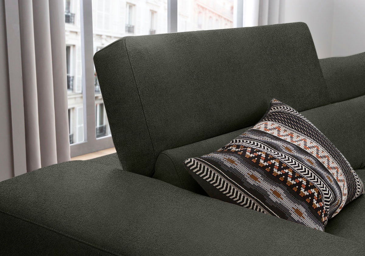 W.SCHILLIG Ecksofa »piedroo, Designsofa mit tollem Sitzkomfort, L-Form«, Kopfteilverstellung, wahlweise mit Sitztiefenverstellung, Breite 303cm