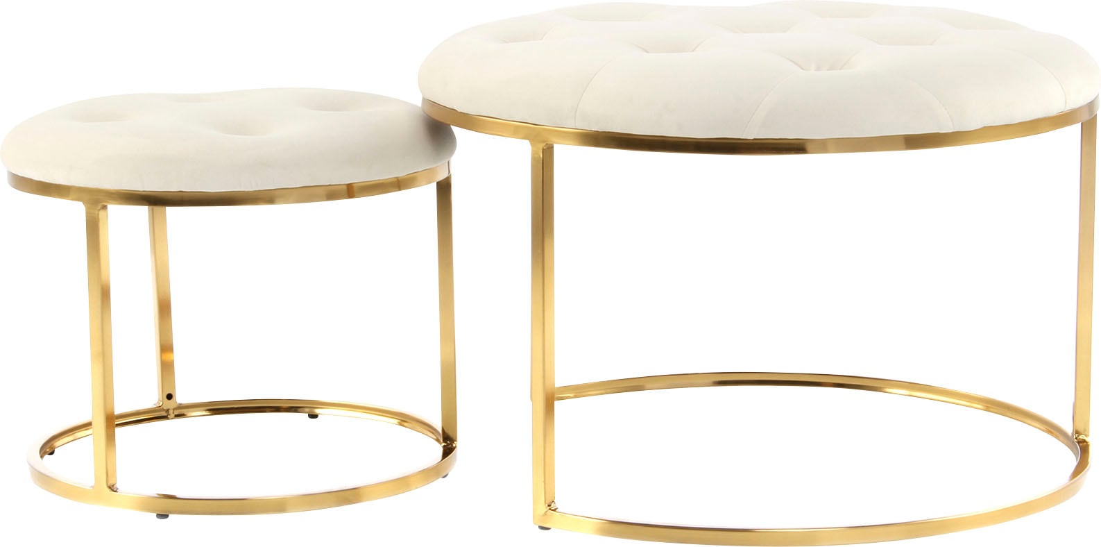 Kayoom Polstergarnitur "Hocker Becky 825 2er-Set, runde Form, angesagter Re günstig online kaufen
