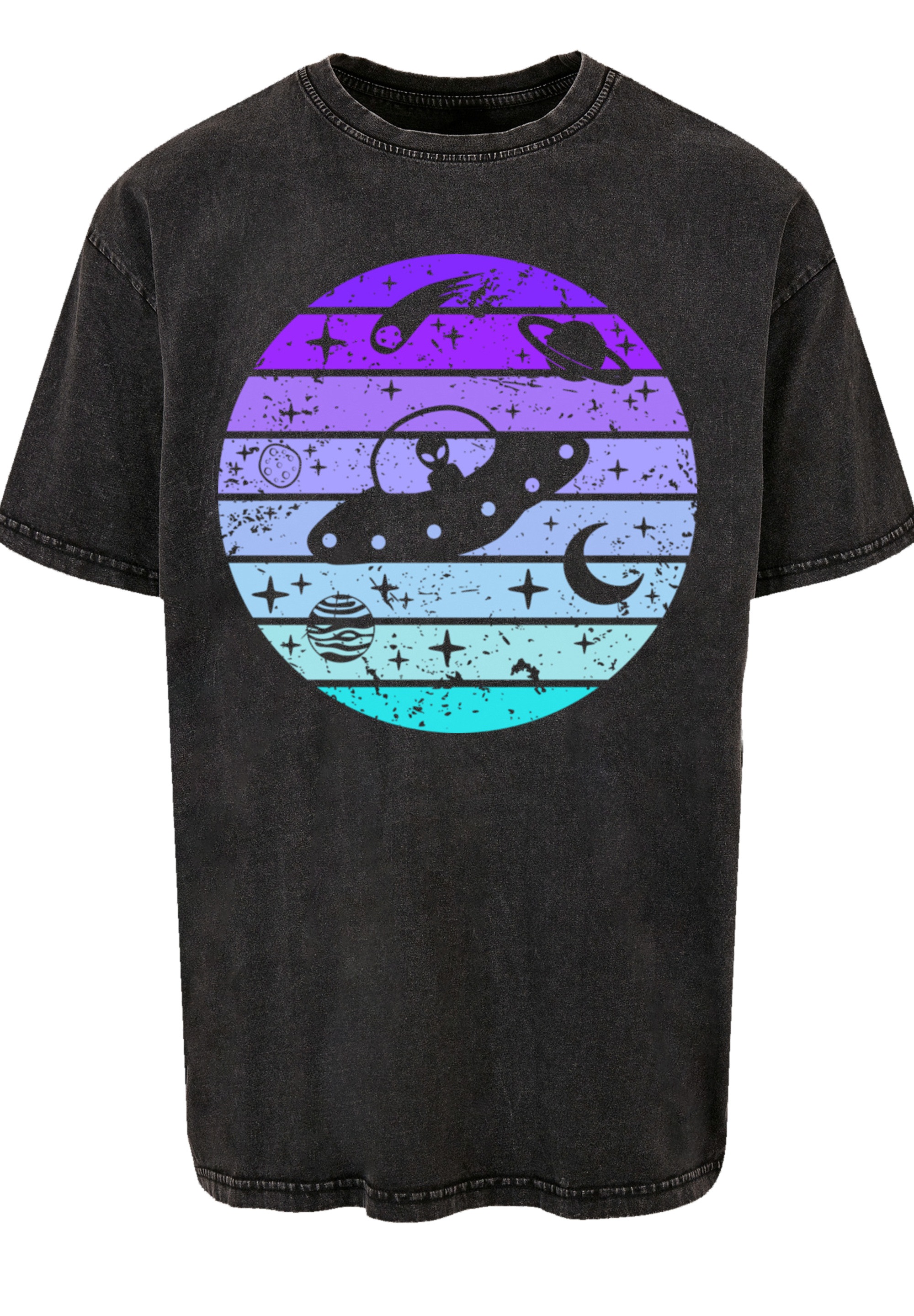 F4NT4STIC T-Shirt »Retro Alien Weltraum Sonnenuntergang«, Premium Qualität