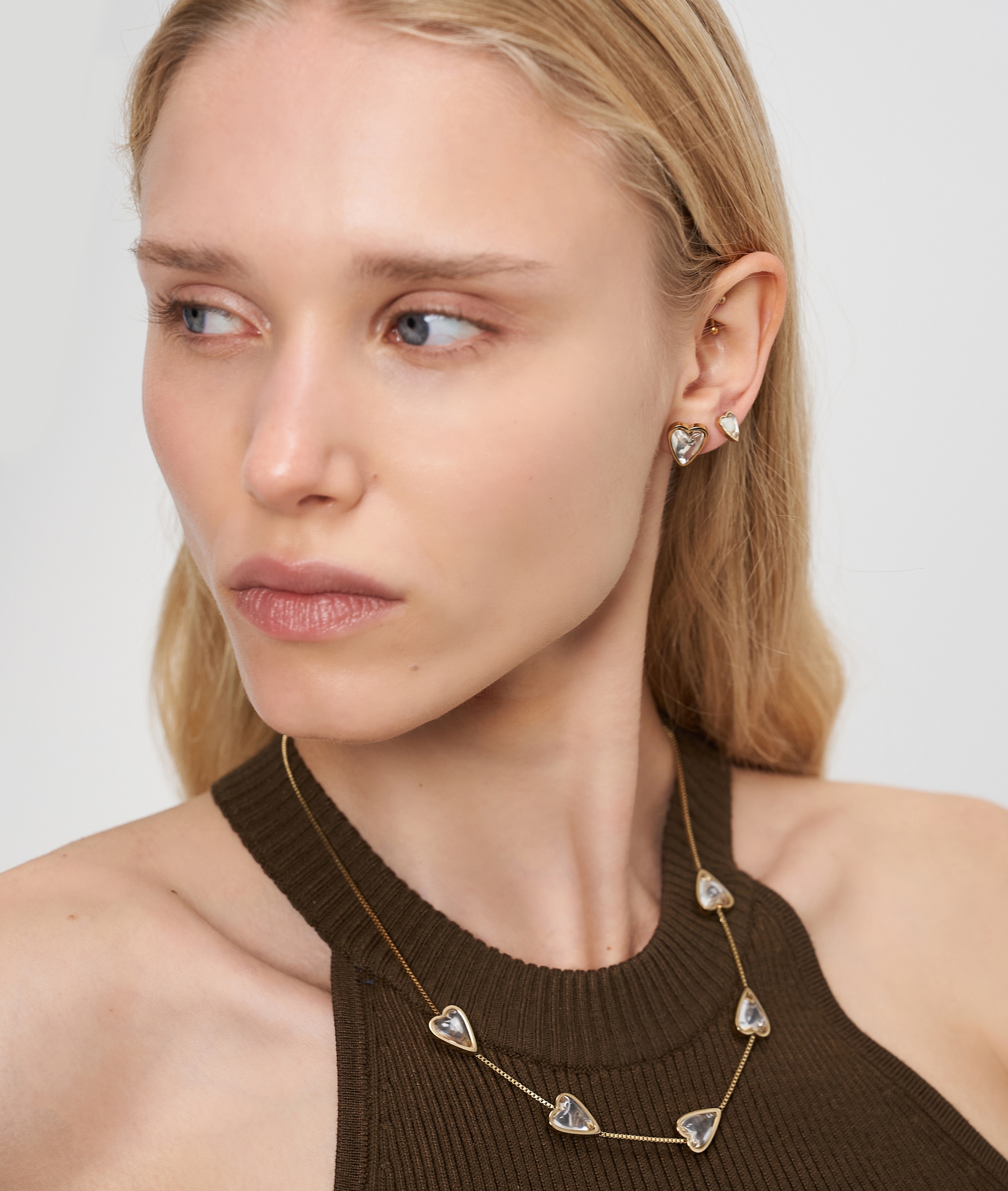 Liebeskind Berlin Paar Ohrstecker »Schmuck Geschenk Edelstahl Ohrringe Glass Heart« mit Glasstein