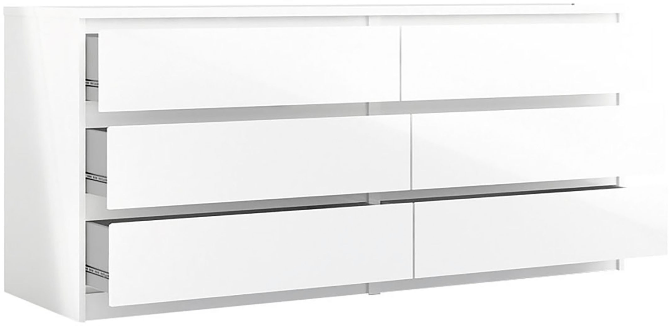 INOSIGN Kommode "Naia, Aufbewahrung, 6 Schubladen, Hochglanz-Optik, grifflo günstig online kaufen