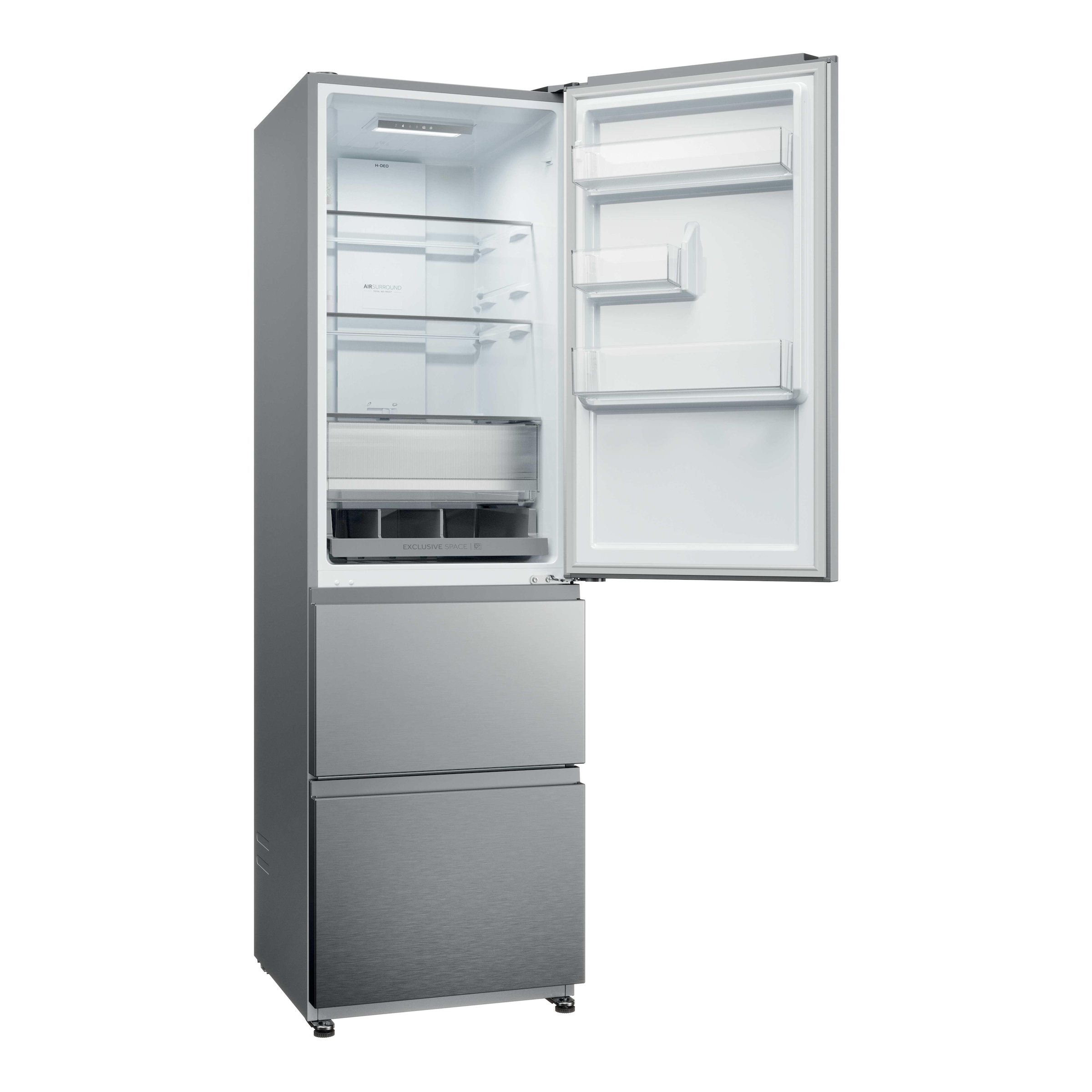 Haier Kühl-/Gefrierkombination Combi 3D 55 »HTR3518ENMX« 185 cm hoch 54,5 cm breit Easy Access-Gefrierschubladen: Alles schnell gefunden