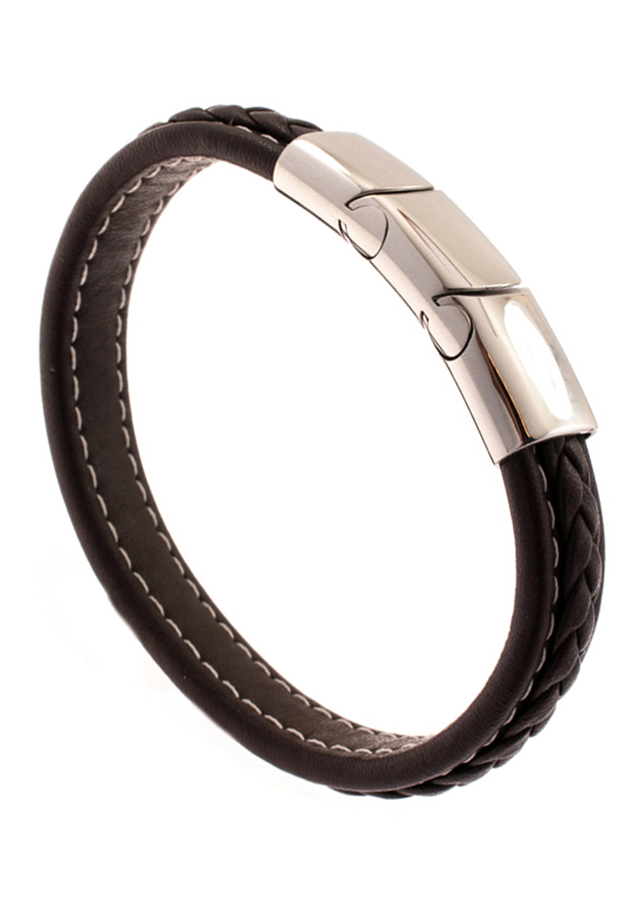 cm Edelstahl BAUR JOBO aus mit online | braun bestellen Armband, Leder 22