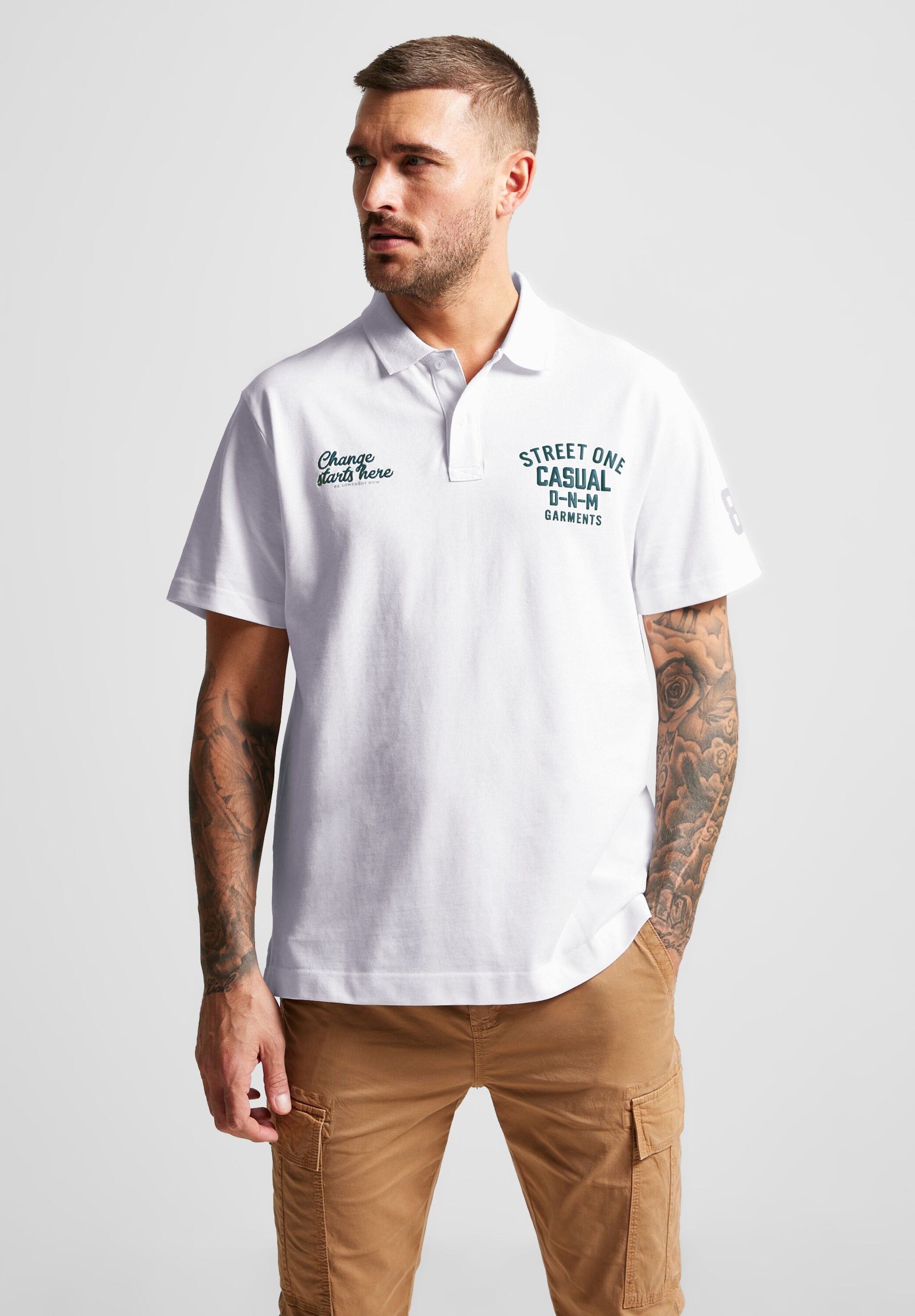 STREET ONE MEN Poloshirt, in Unifarbe günstig online kaufen