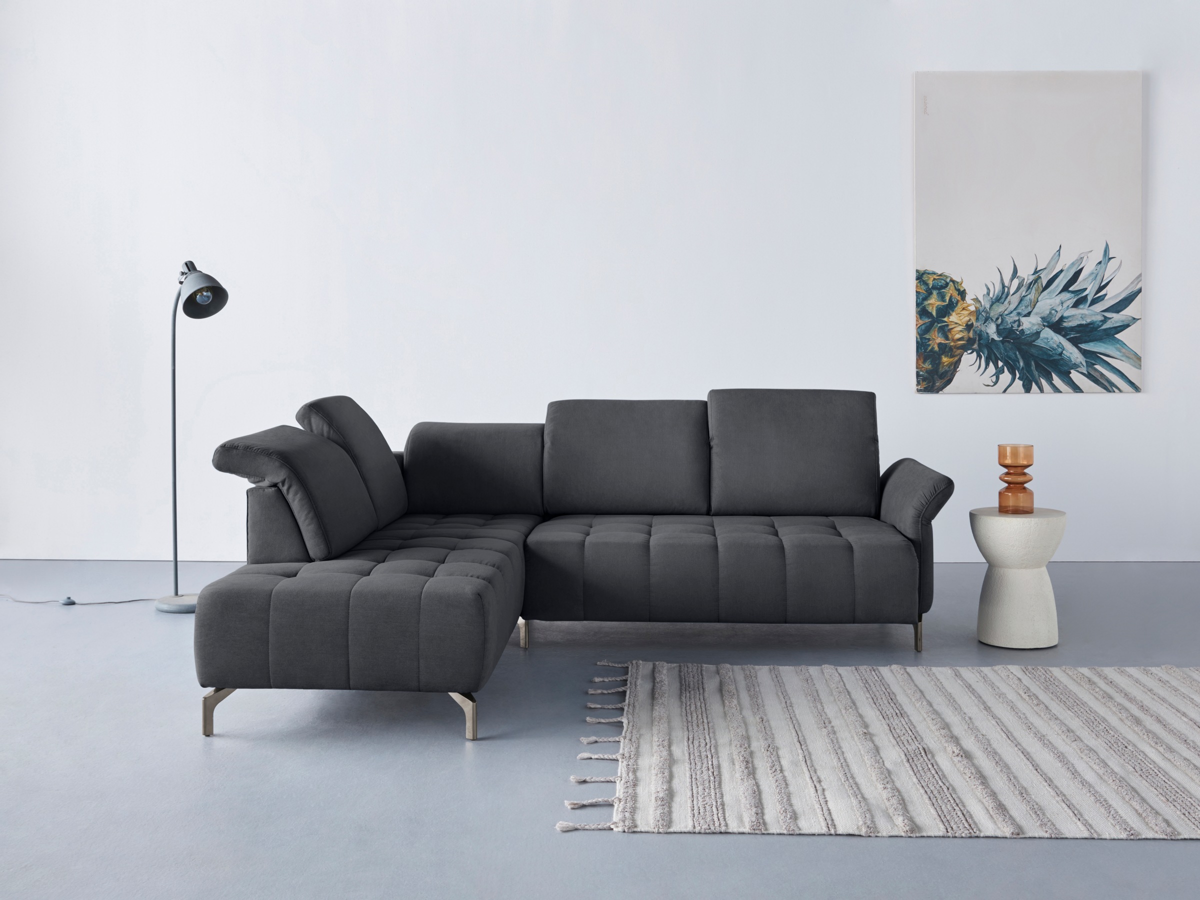OTTO home Ecksofa "Fresh L-Form" Federkern, wahlweise Kopfteilverstellung und motorischer Vorziehsitz