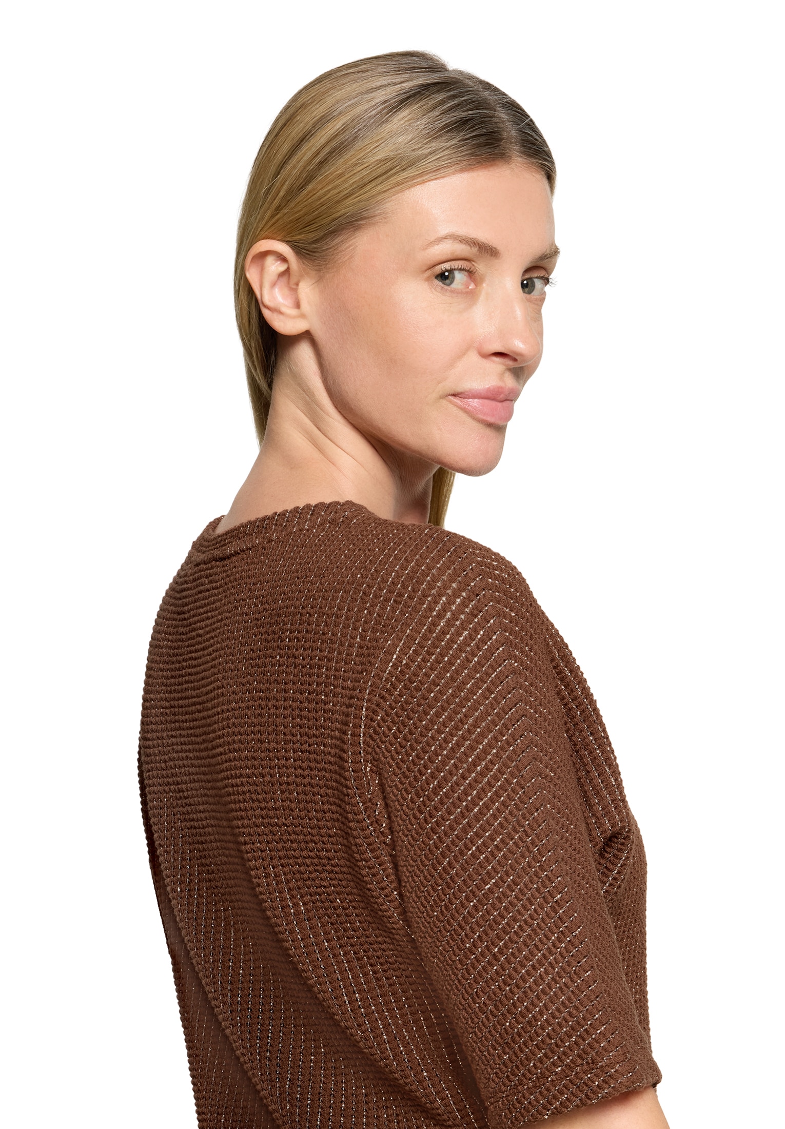 Betty&Co Kurzarmshirt »Damen mit Lurexfaden« 1