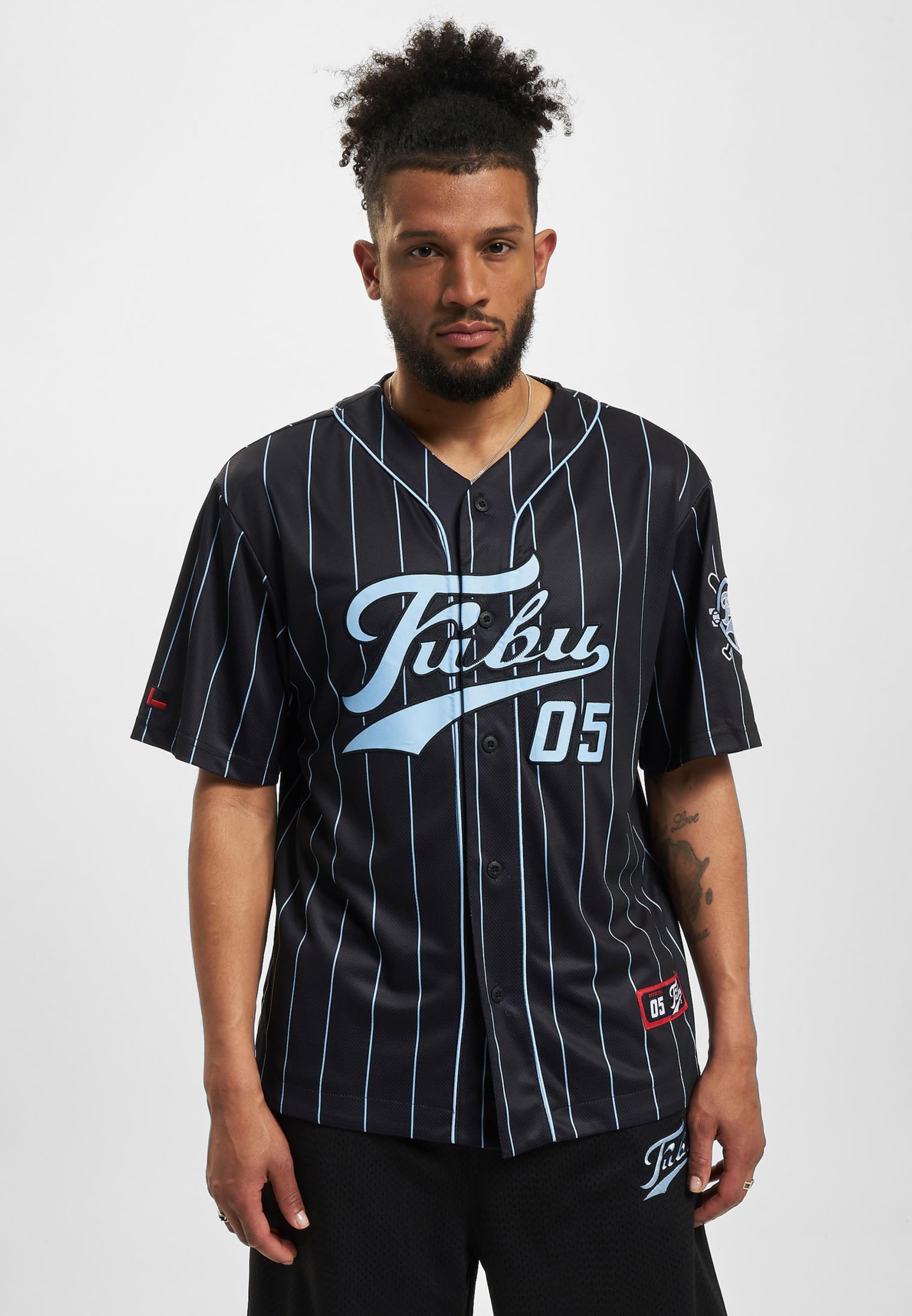 Fubu Langarmhemd »Fubu Herren FM232-003-1 FUBU Varsity Pinstripe Baseball Jersey«, (1 tlg.)