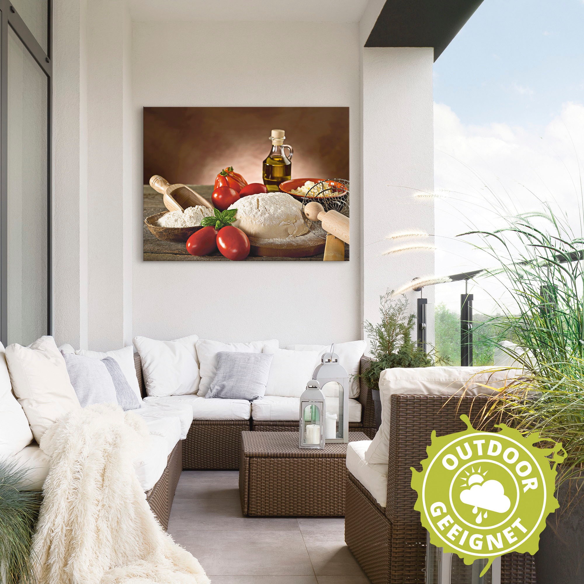 Artland "Teig für Pizza" Lebensmittel 1 Stk. tlg. als Alubild, Leinwandbild günstig online kaufen