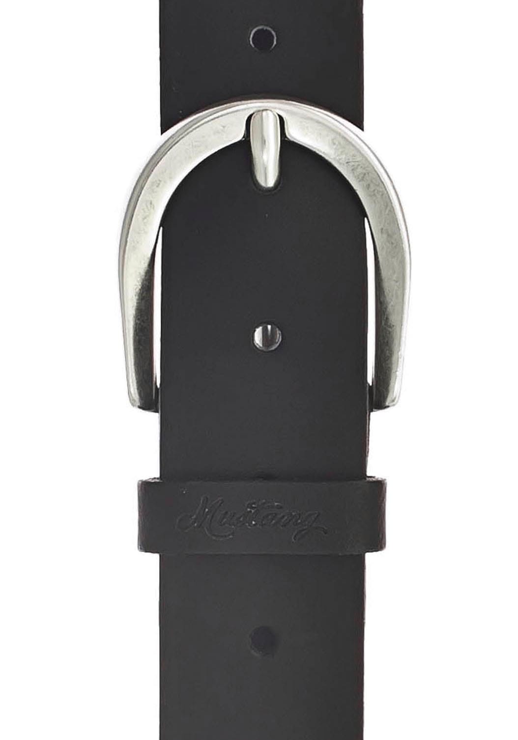 Schlaufe Ledergürtel, mit der | auf online MUSTANG-Logo BAUR geprägtem bestellen MUSTANG