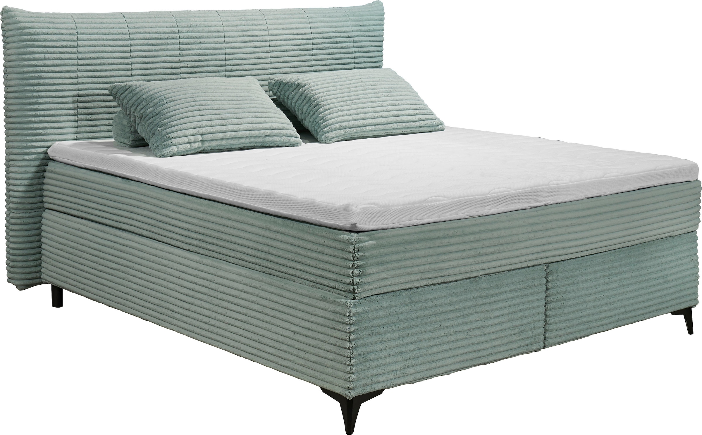 ED EXCITING DESIGN Boxspringbett »Seattle«, harte Seite mit Kokosmatte, weiche Seite mit Filzabdeckung